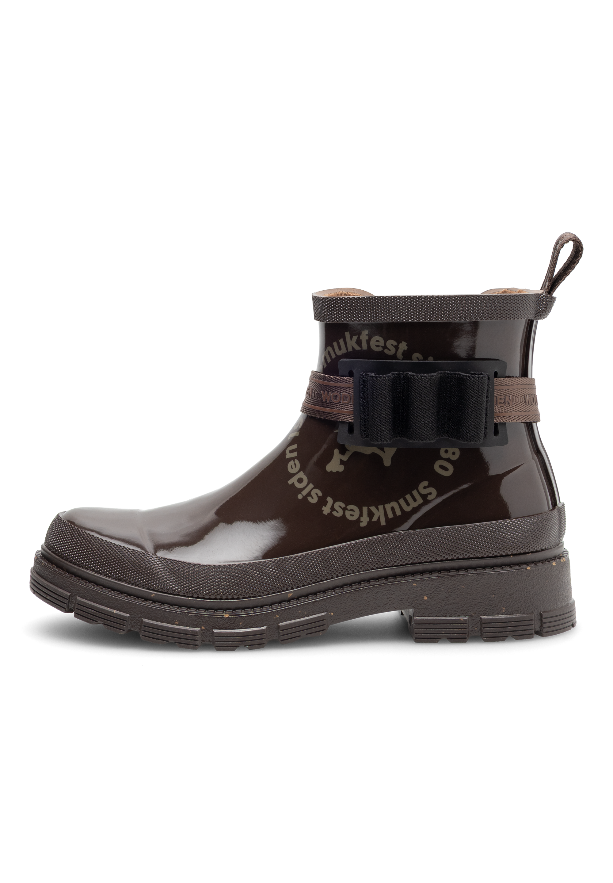 WODEN Alison Glossy Smuk Rubber Boots 063 Chocolate