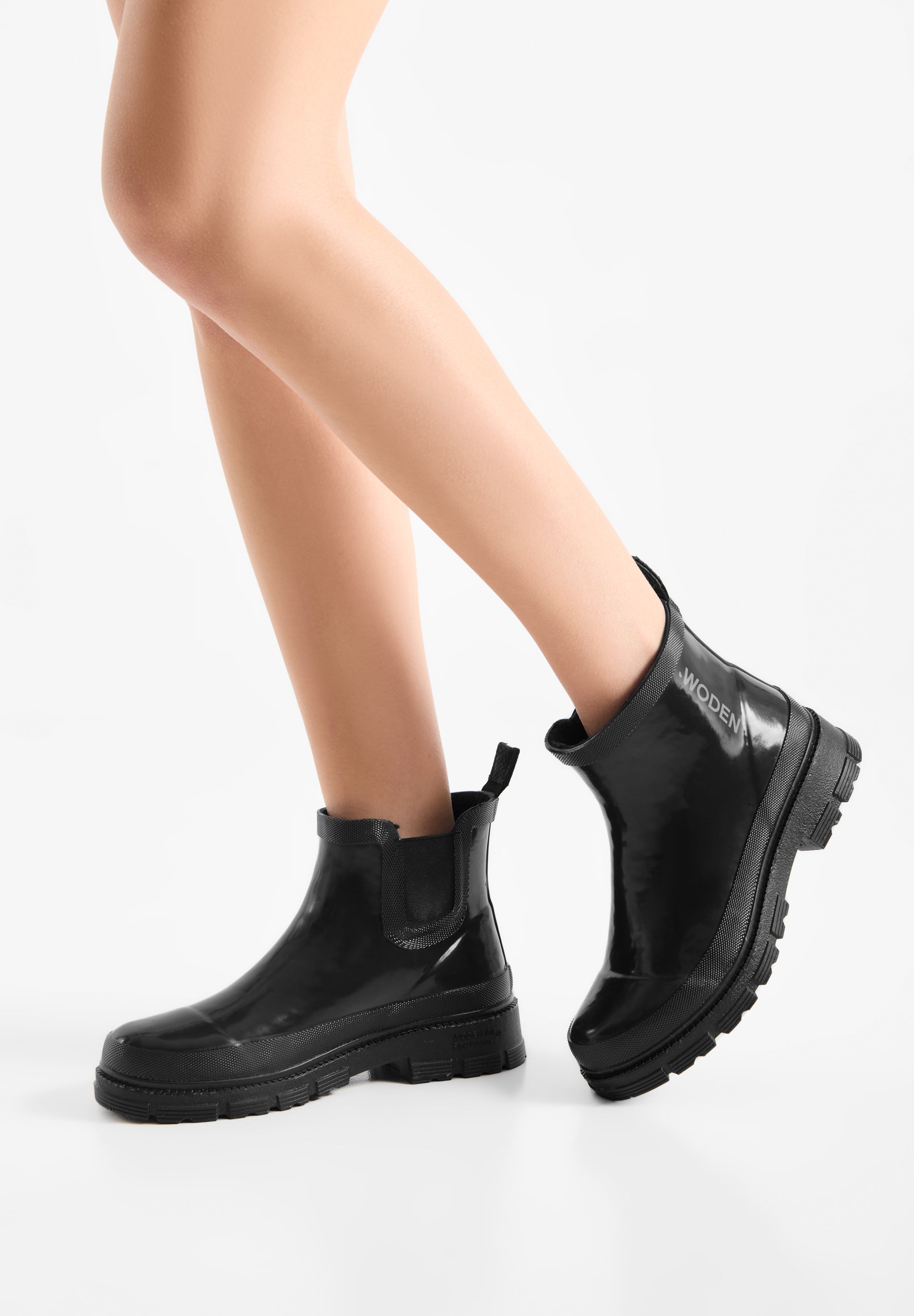 WODEN Alison Glossy Warm Rubber Boots 020 Black