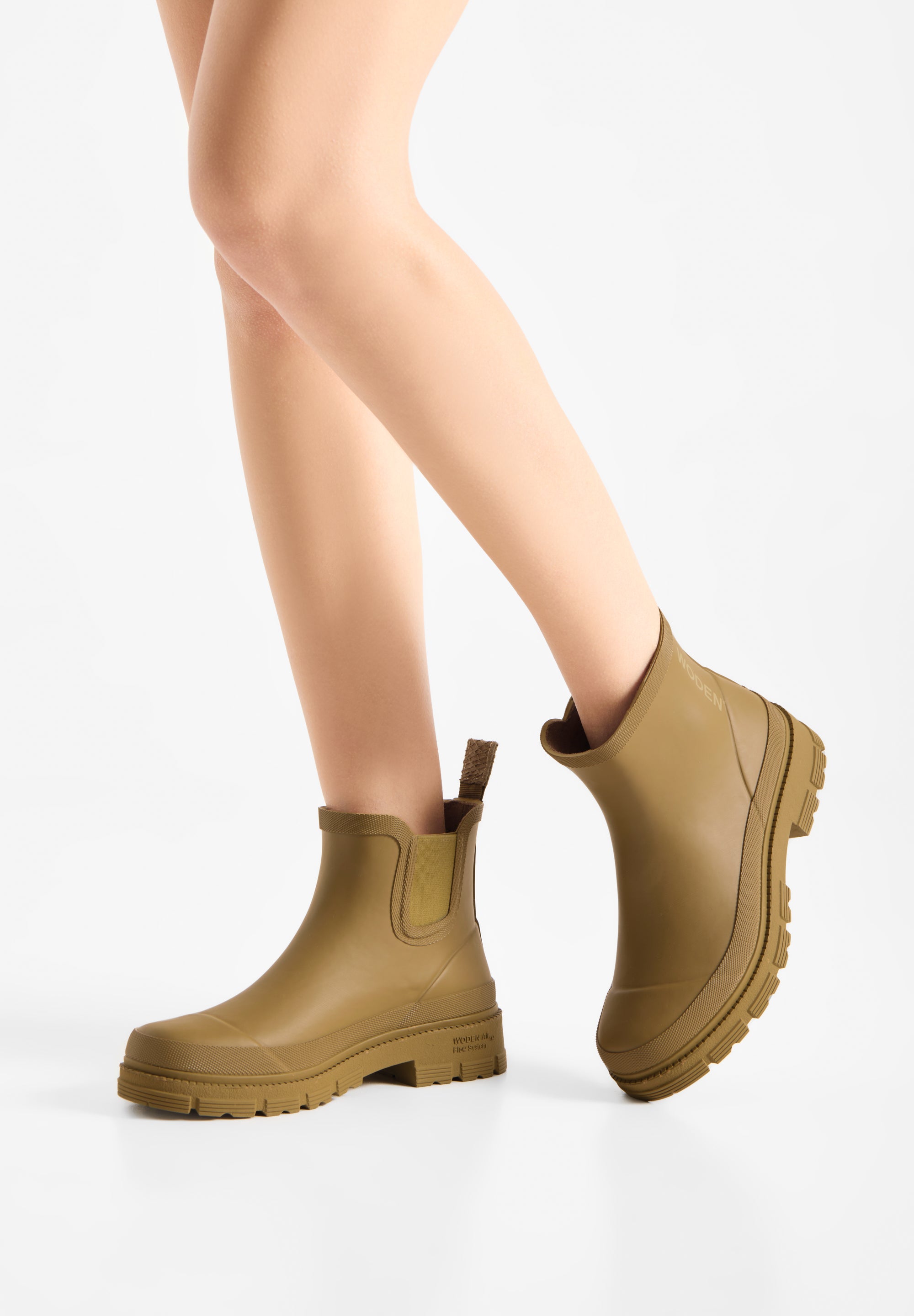 WODEN Alison Waterproof Rubber Boots 703 Khaki