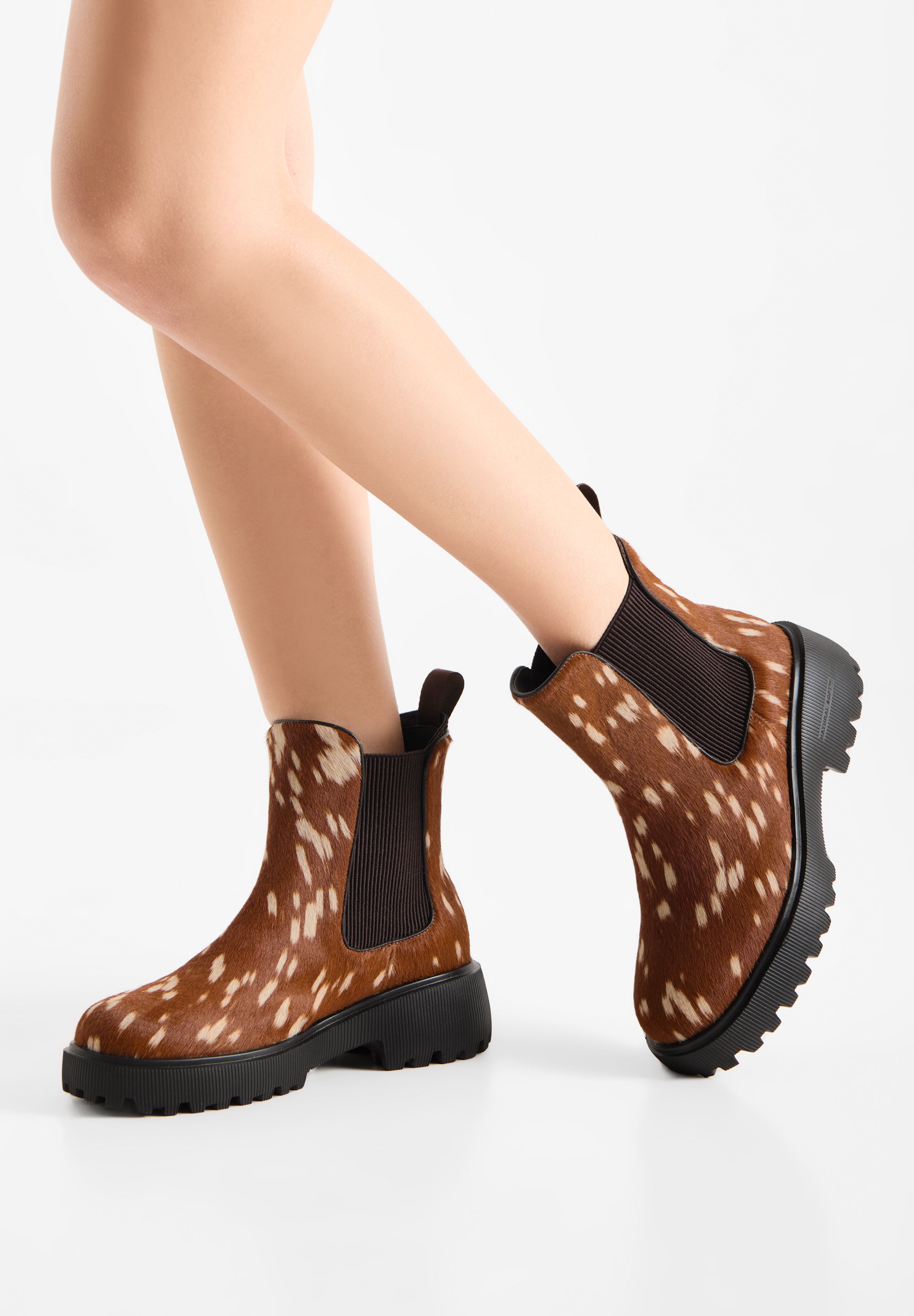 WODEN STB WOMENS Aya Animal Boots 528 Bambi Brown