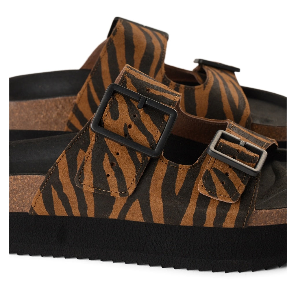 SHOE THE BEAR MENS Cara Platform Slip-in Flat Sandals 130 BROWN