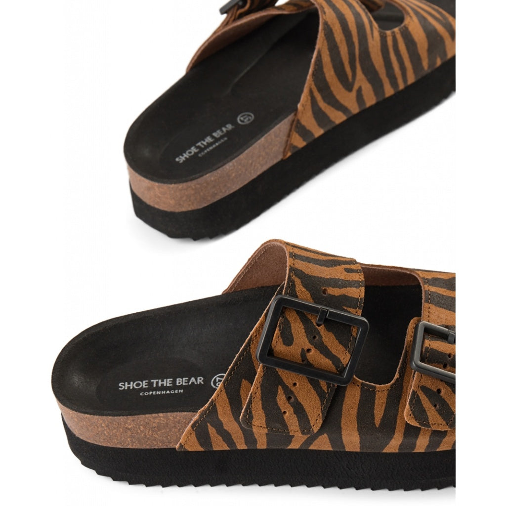SHOE THE BEAR MENS Cara Platform Slip-in Flat Sandals 130 BROWN