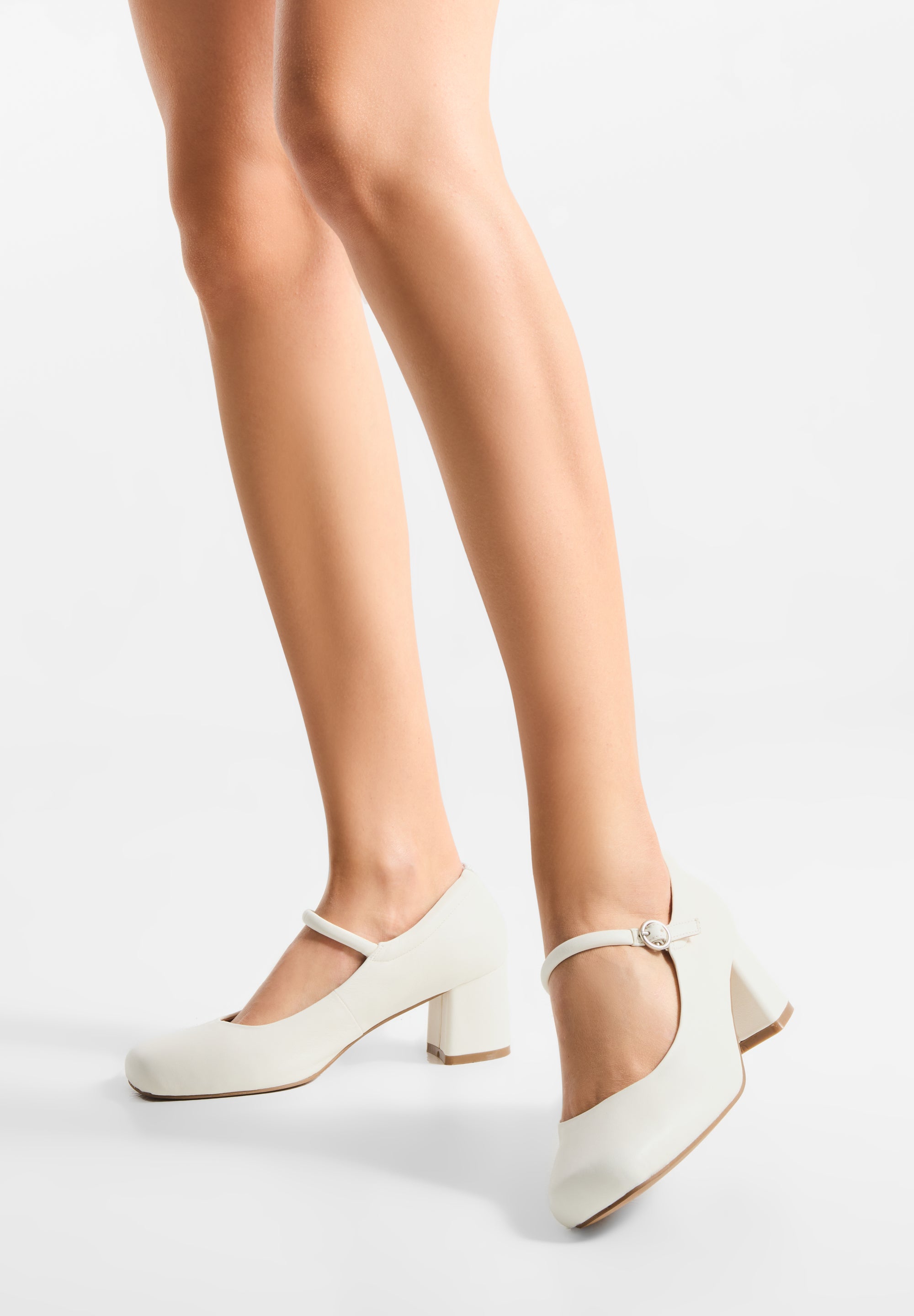 WODEN STB WOMENS Cathy Mary Jane Heels 730 Whisper White