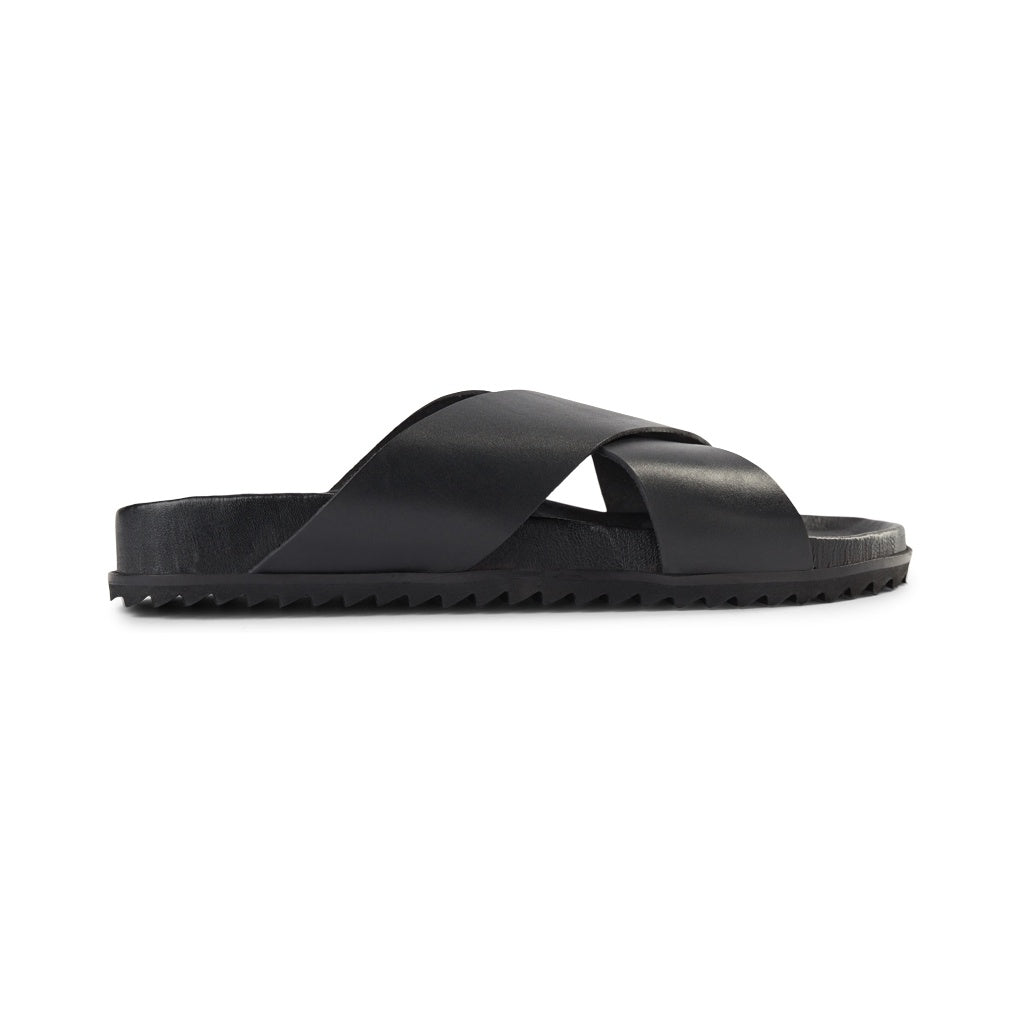 SHOE THE BEAR MENS Cross Sandal Flat Sandals 110 BLACK