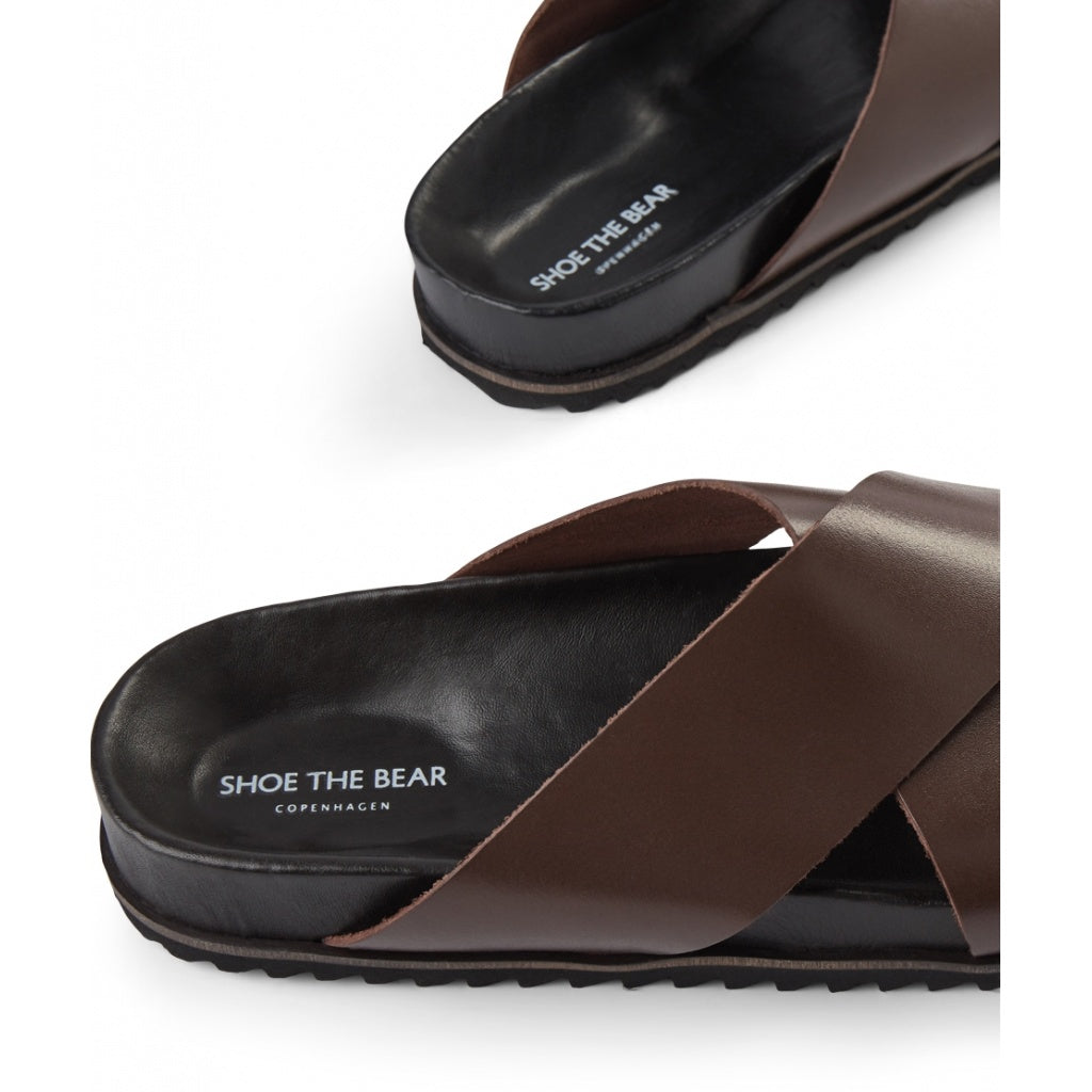 SHOE THE BEAR MENS Cross Sandal Flat Sandals 130 BROWN
