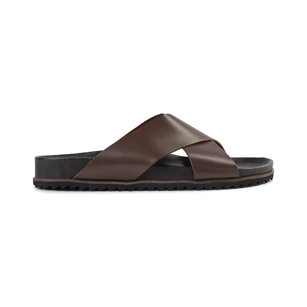 SHOE THE BEAR MENS Cross Sandal Flat Sandals 130 BROWN