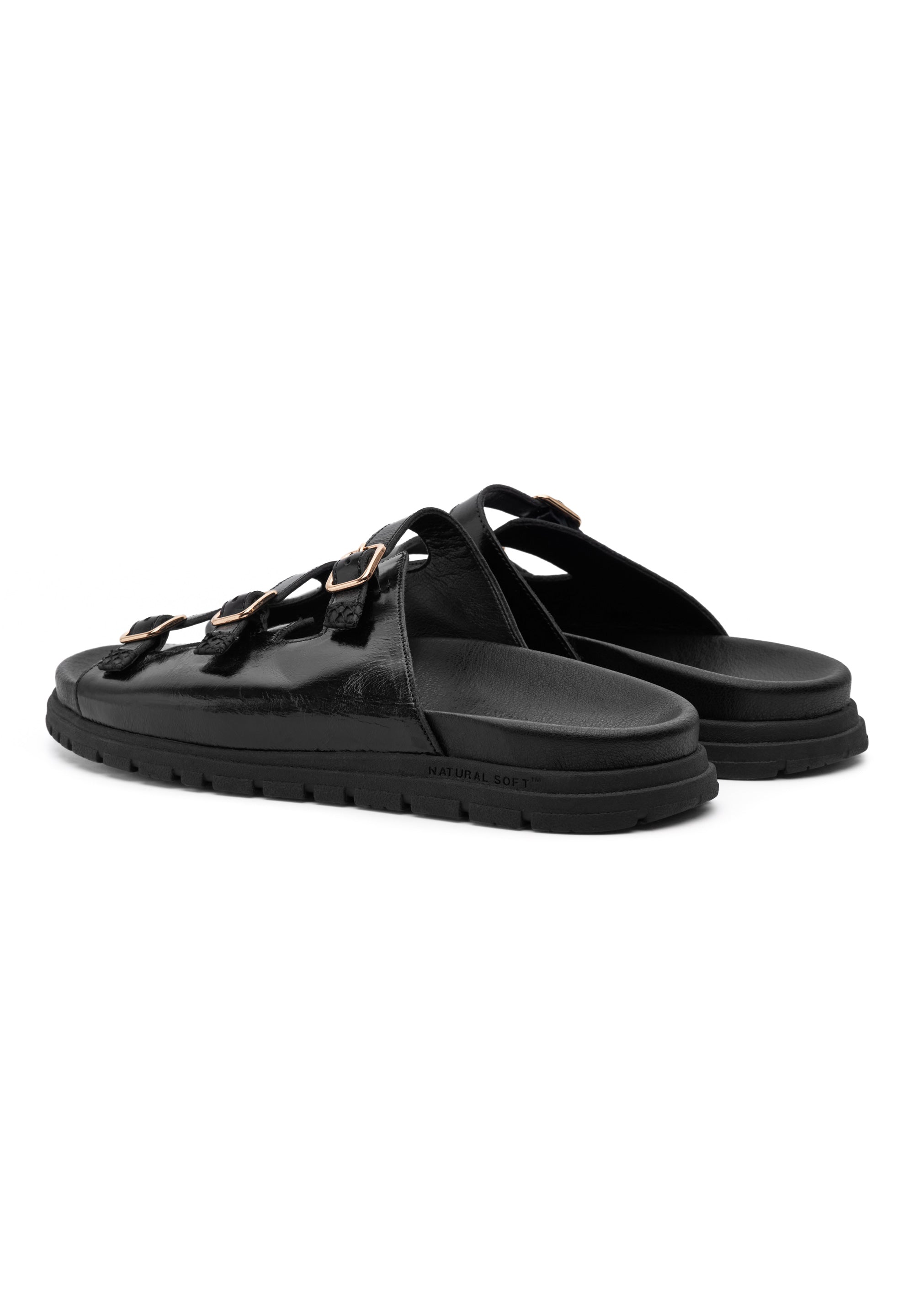WODEN STB WOMENS Ellen Buckle Sandals 020 Black