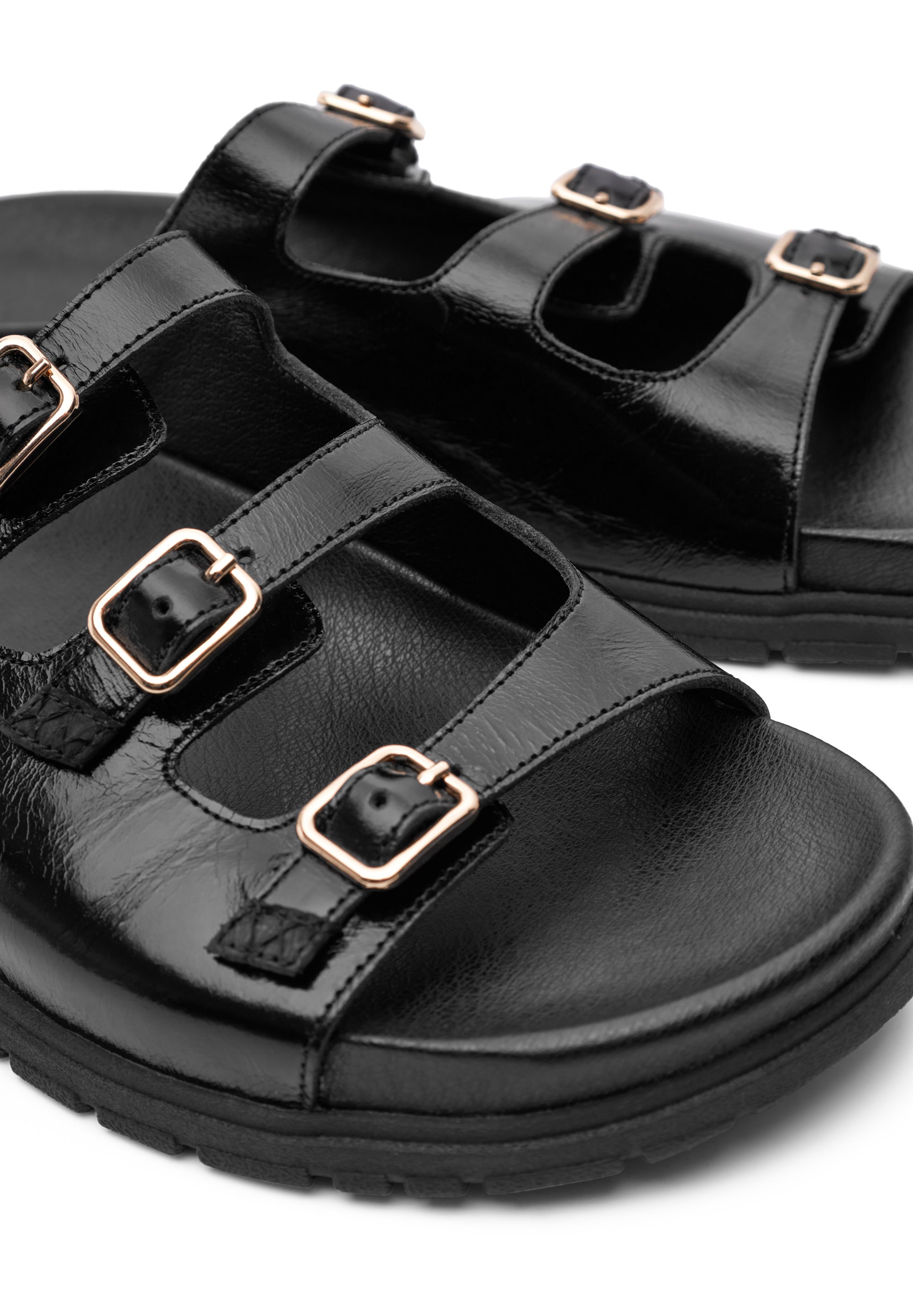 WODEN STB WOMENS Ellen Buckle Sandals 020 Black