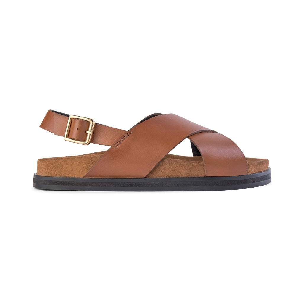 SHOE THE BEAR MENS Famara Cross Sandal Flat Sandals 132 COGNAC