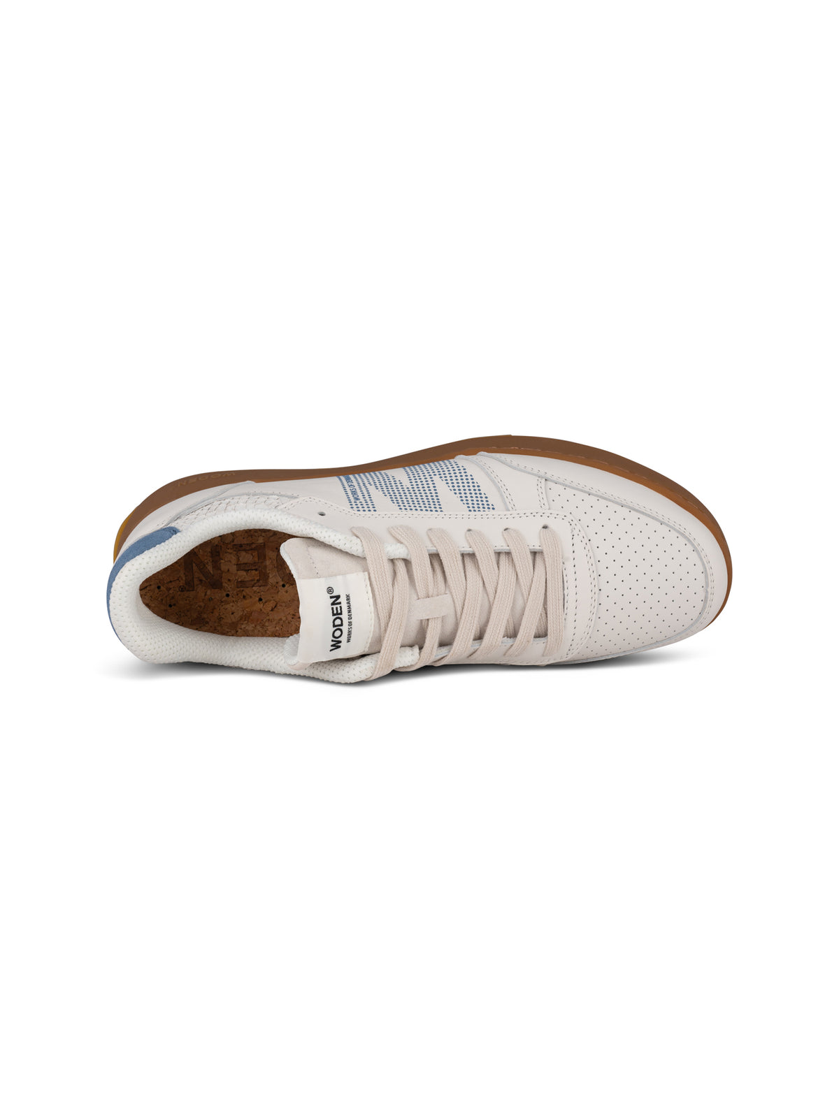 WODEN MENS Frode Leather Sneakers 187 Old Denim
