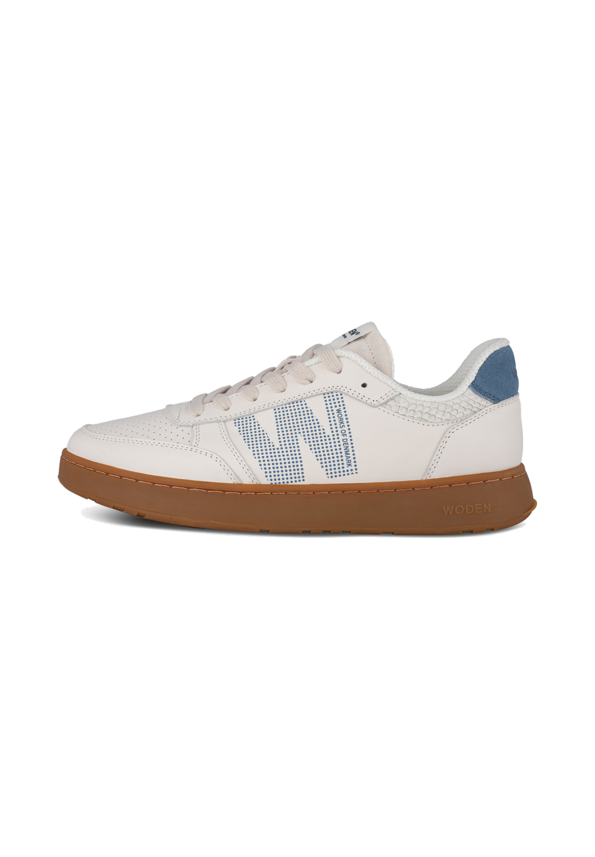 WODEN MENS Frode Leather Sneakers 187 Old Denim