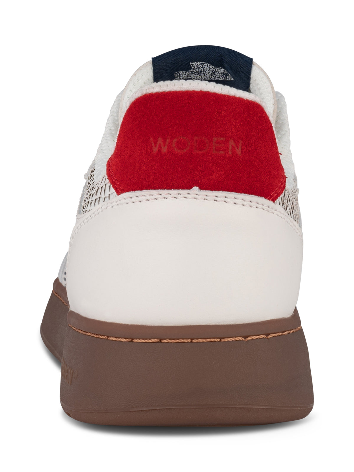 WODEN MENS Frode Leather Sneakers 413 Fire Red/Navy