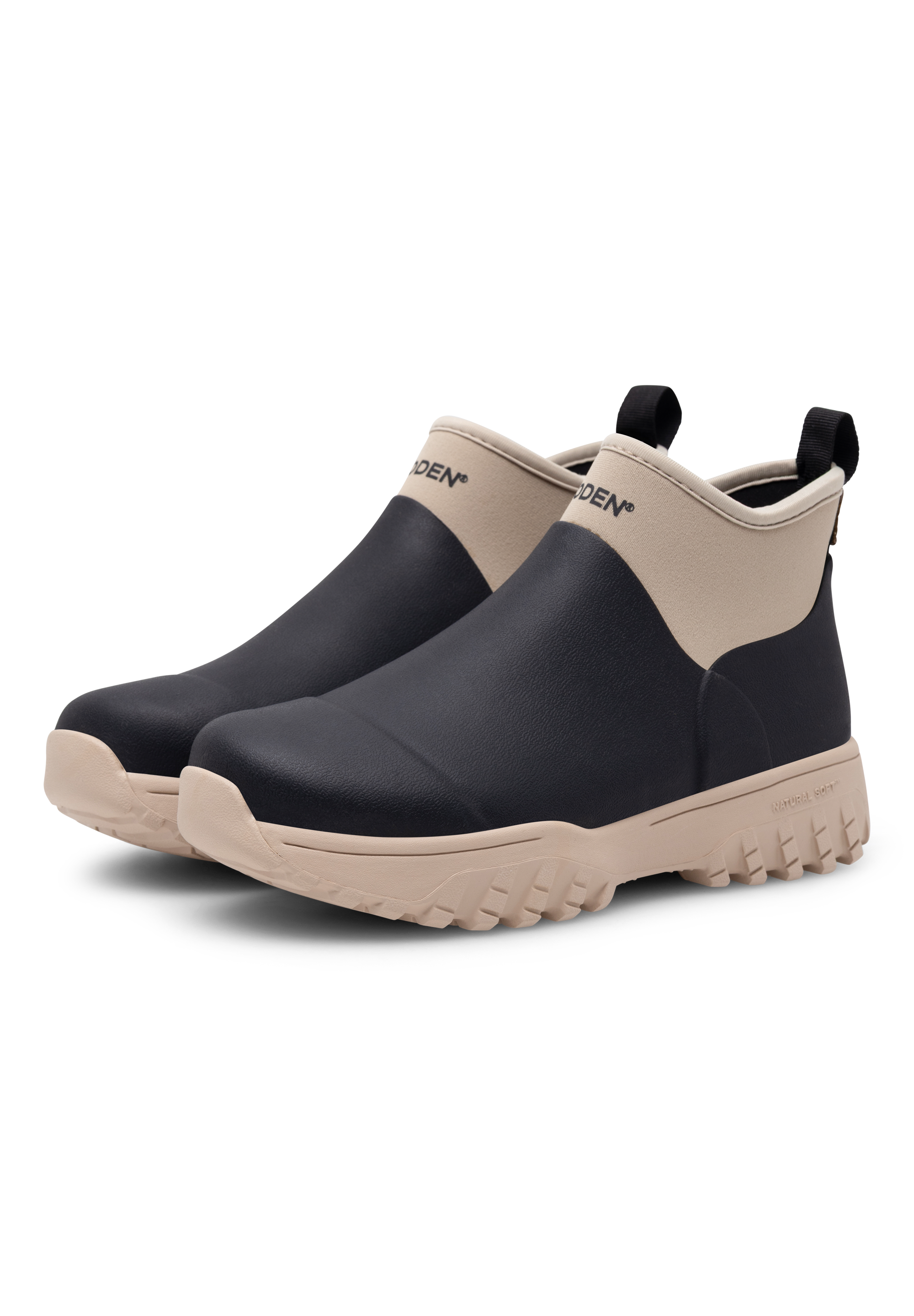 WODEN Irene Waterproof Rubber Boots 864 Black/Coffee Cream