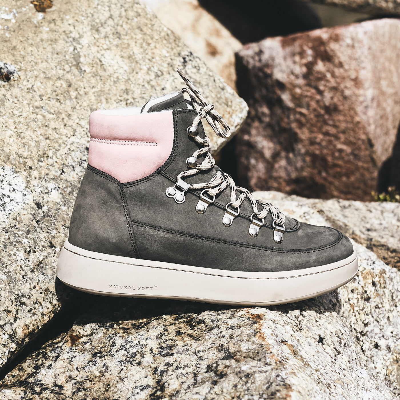 WODEN Iris Nubuck Boots 790 Green/Rose