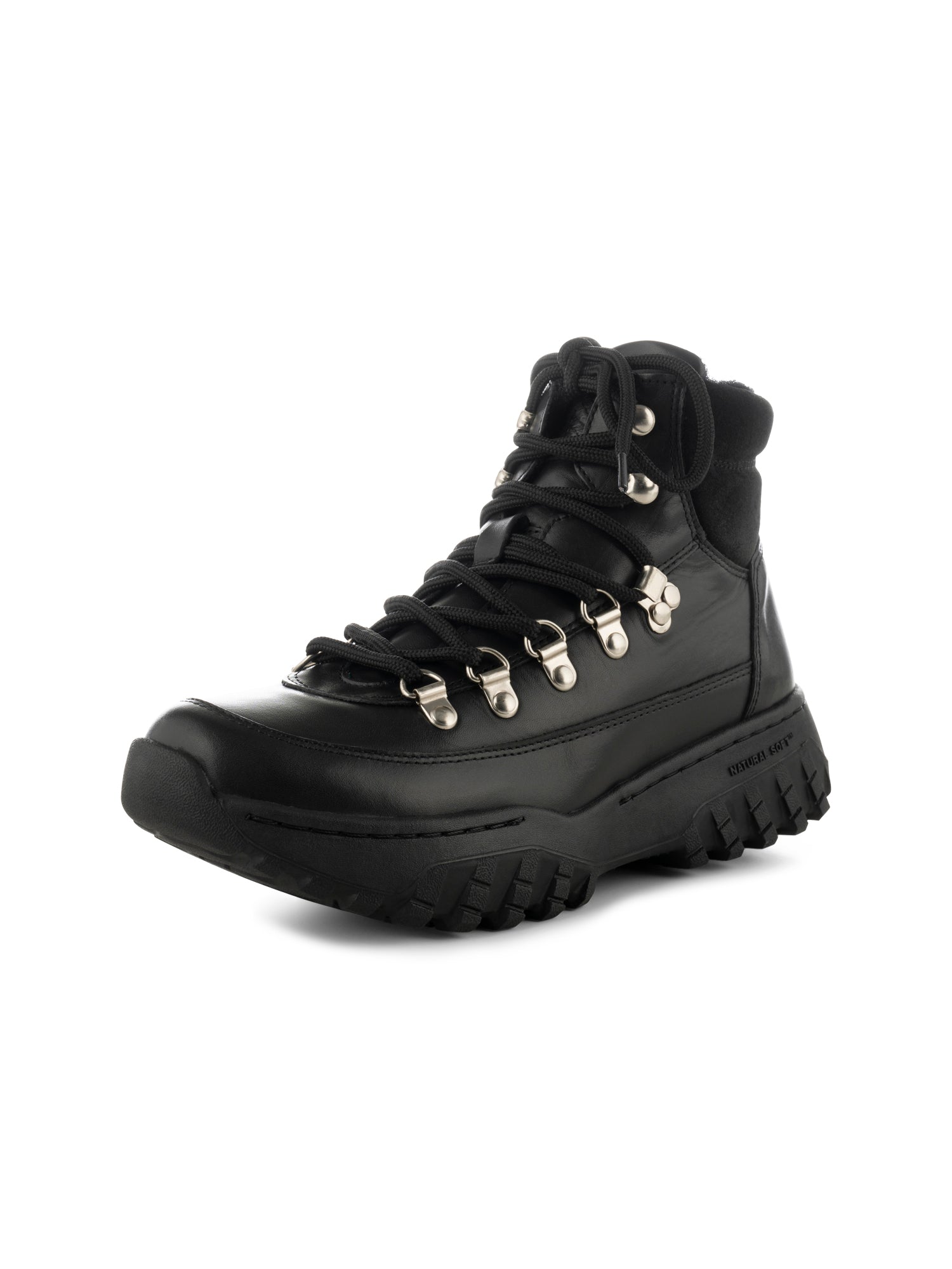 WODEN Iris Track Leather Boots 020 Black