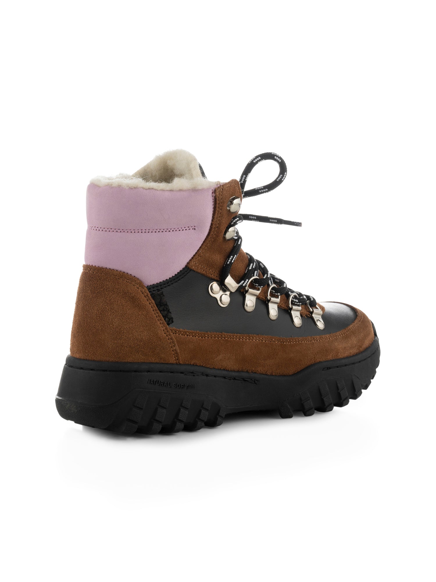 WODEN Iris Track Leather Suede Boots 163 Black/Brown