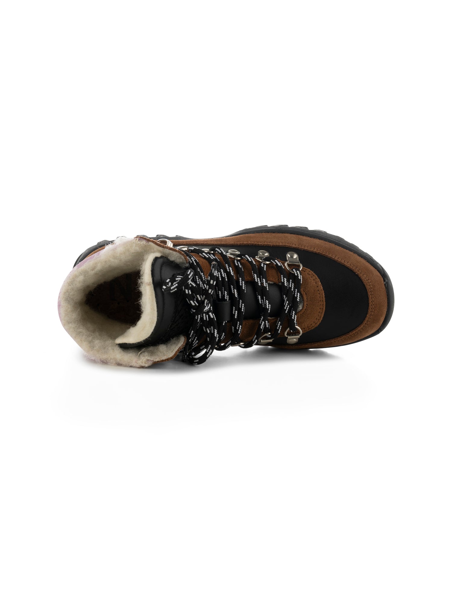 WODEN Iris Track Leather Suede Boots 163 Black/Brown