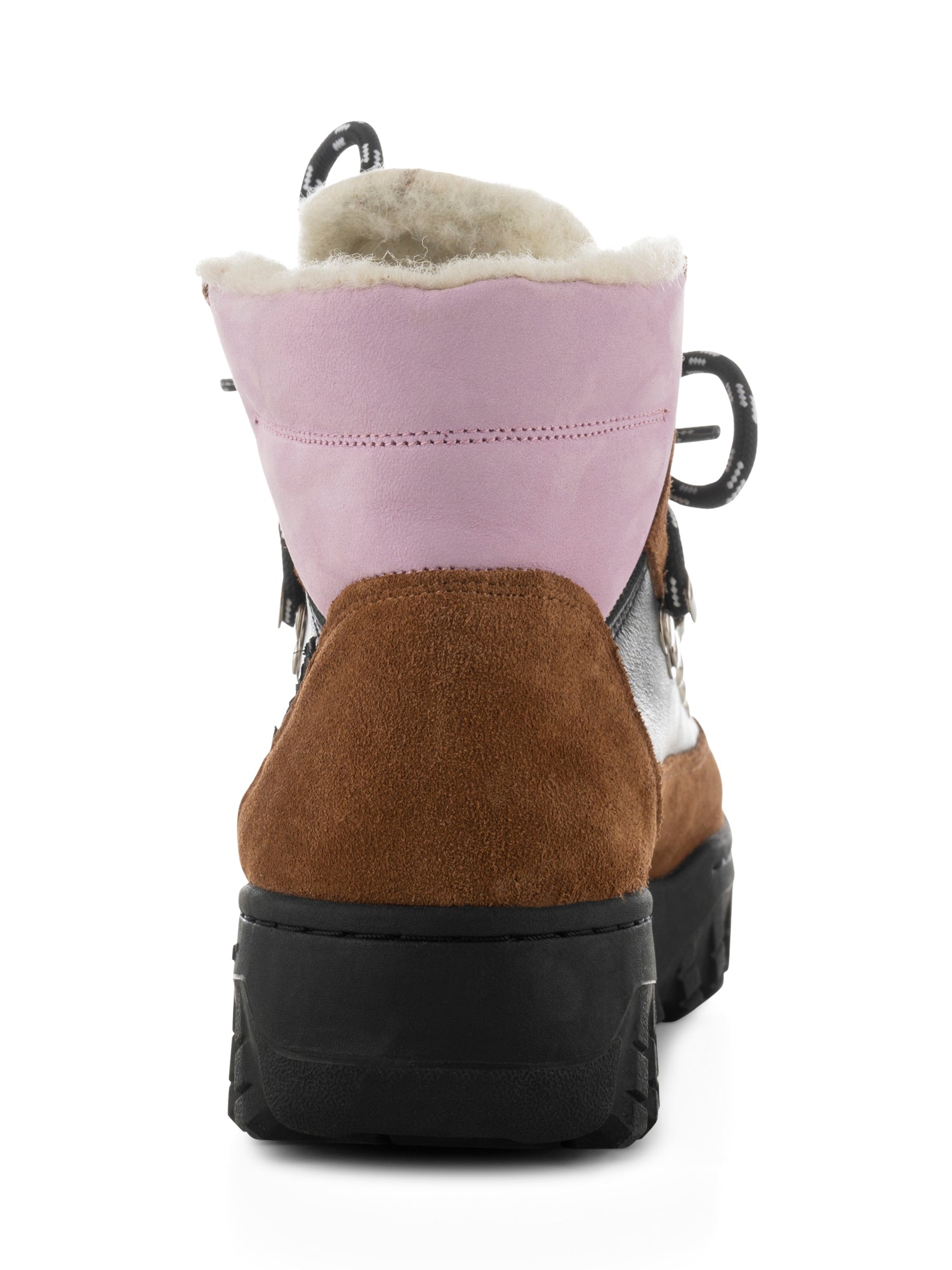 WODEN Iris Track Leather Suede Boots 163 Black/Brown