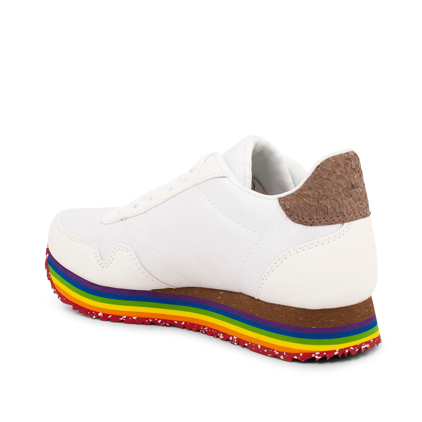 WODEN KIDS Katrina Teen Plateau Sneakers 631 Bright White Rainbow