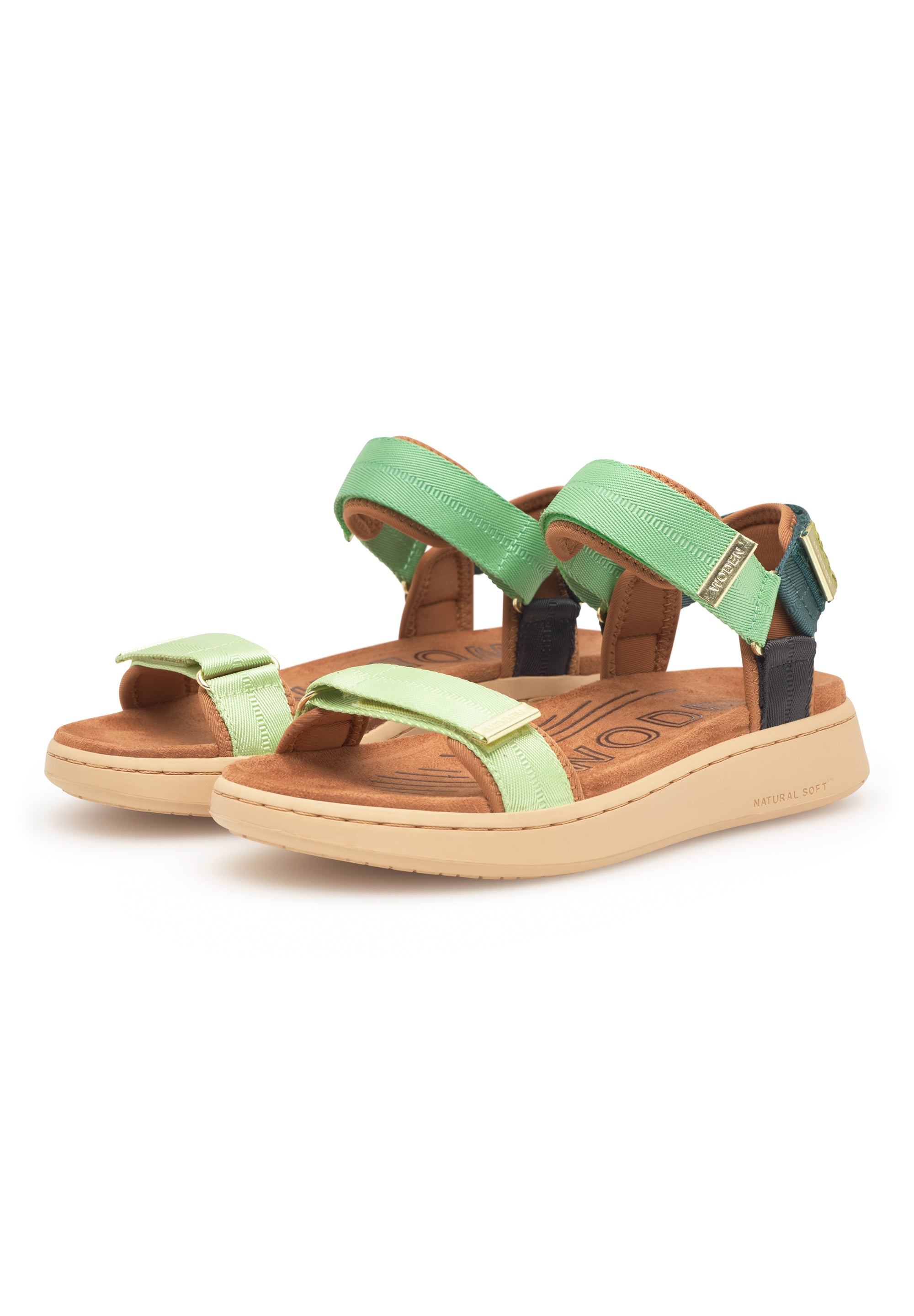 WODEN Line Sandals 376 Apple Green Multi
