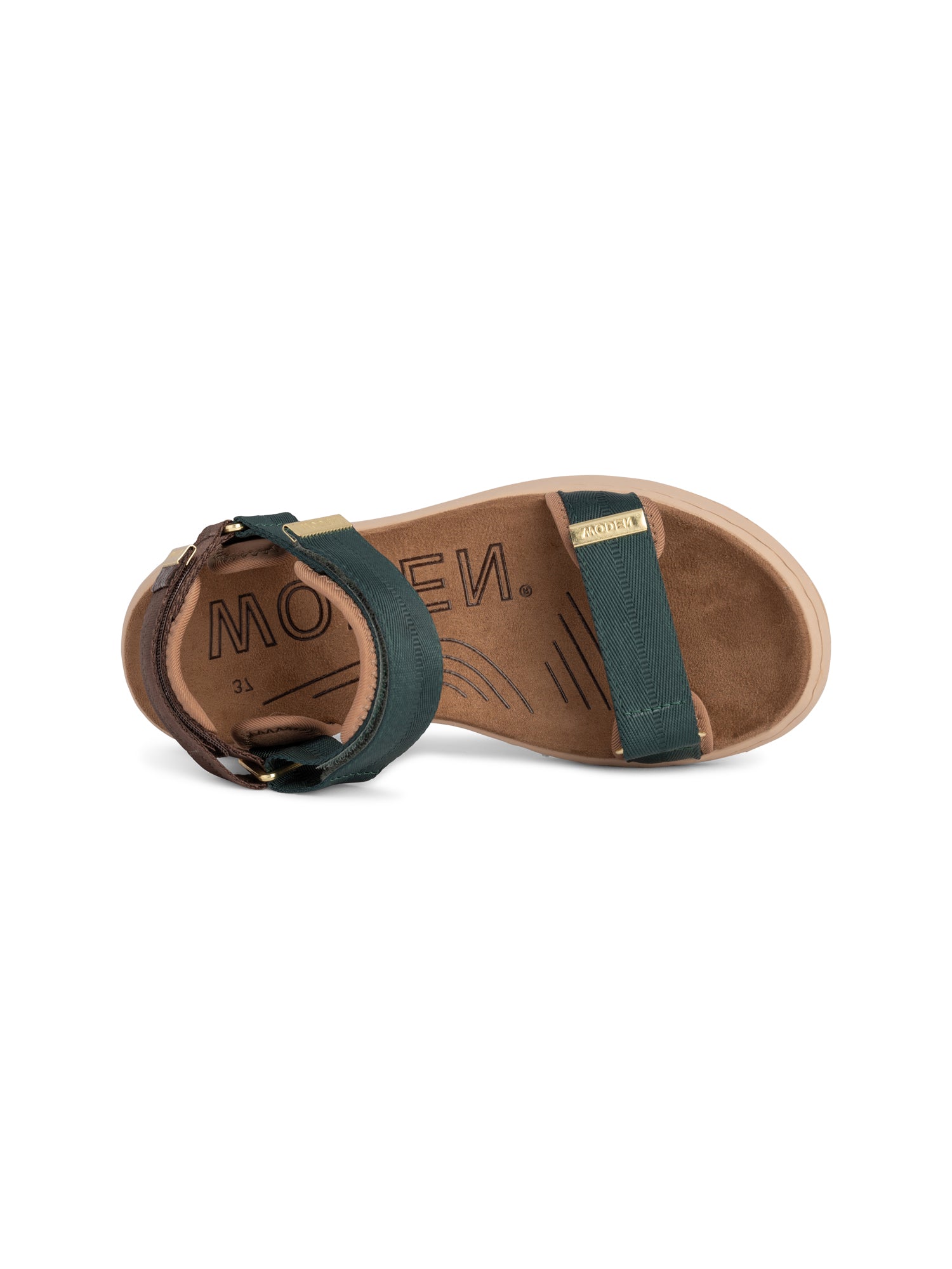 WODEN Line Sandals 524 Deep Forest/Chocolate