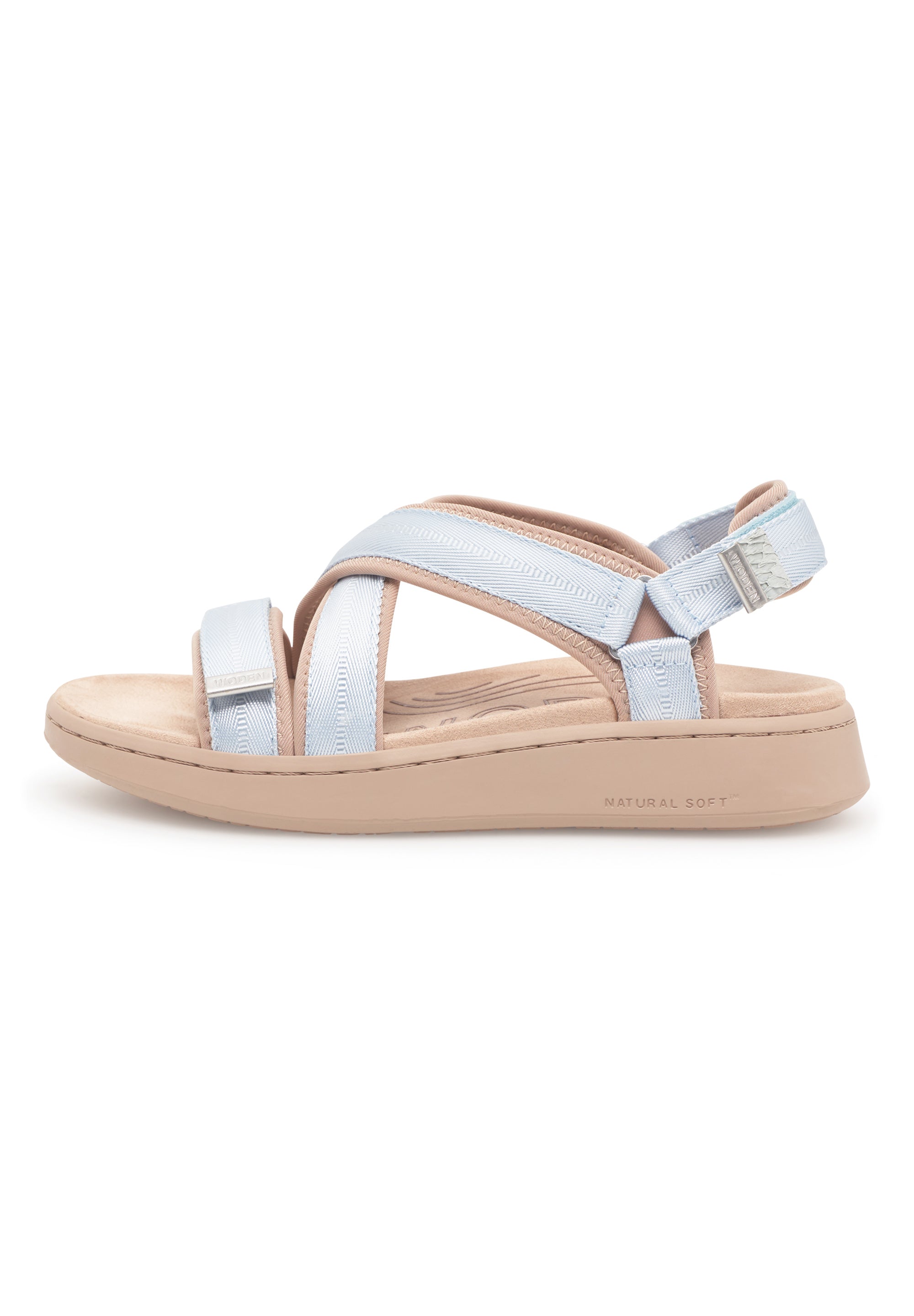 WODEN Line Cross Sandals 272 Moonstone
