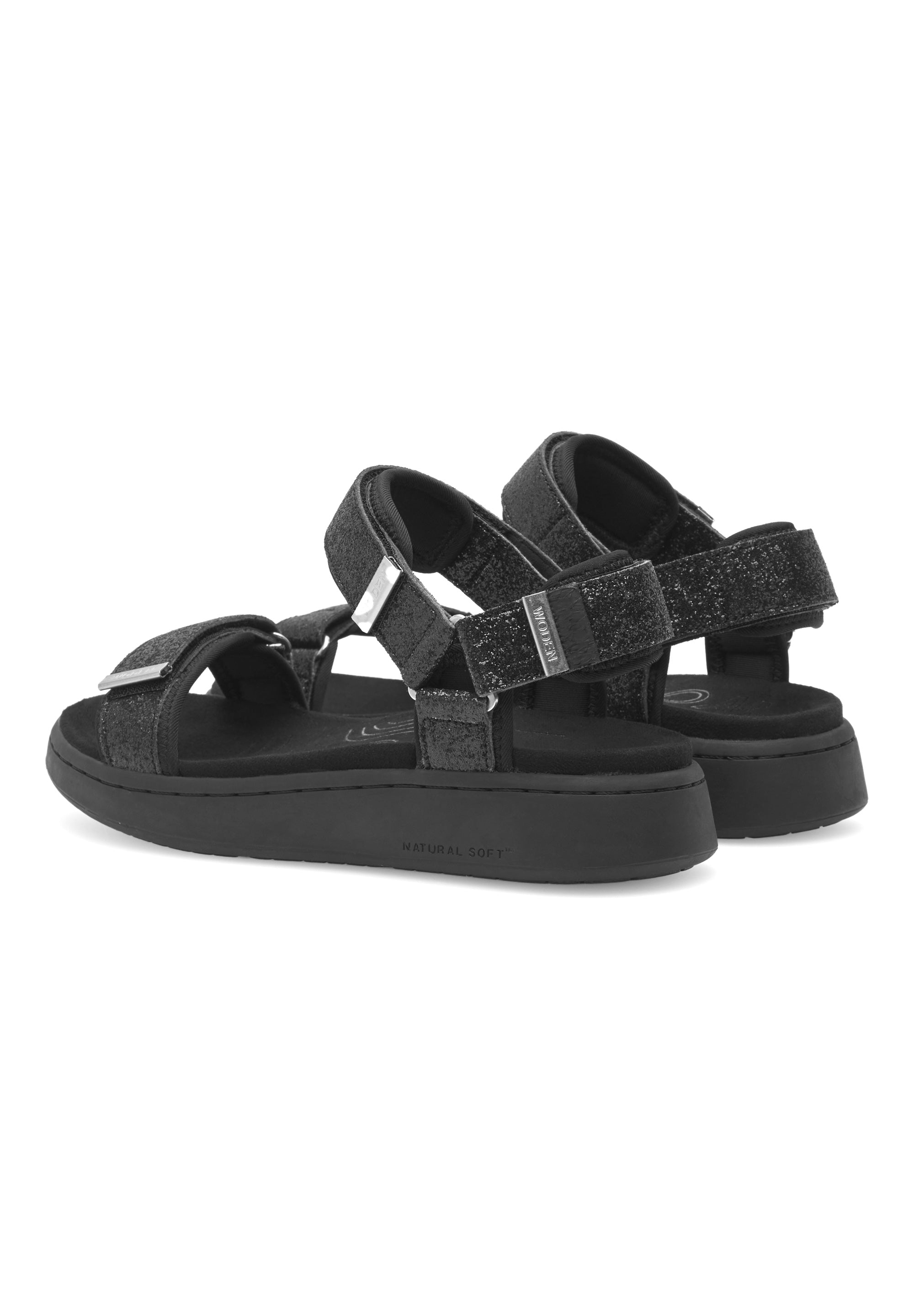 WODEN Line Glitter Sandals 020 Black