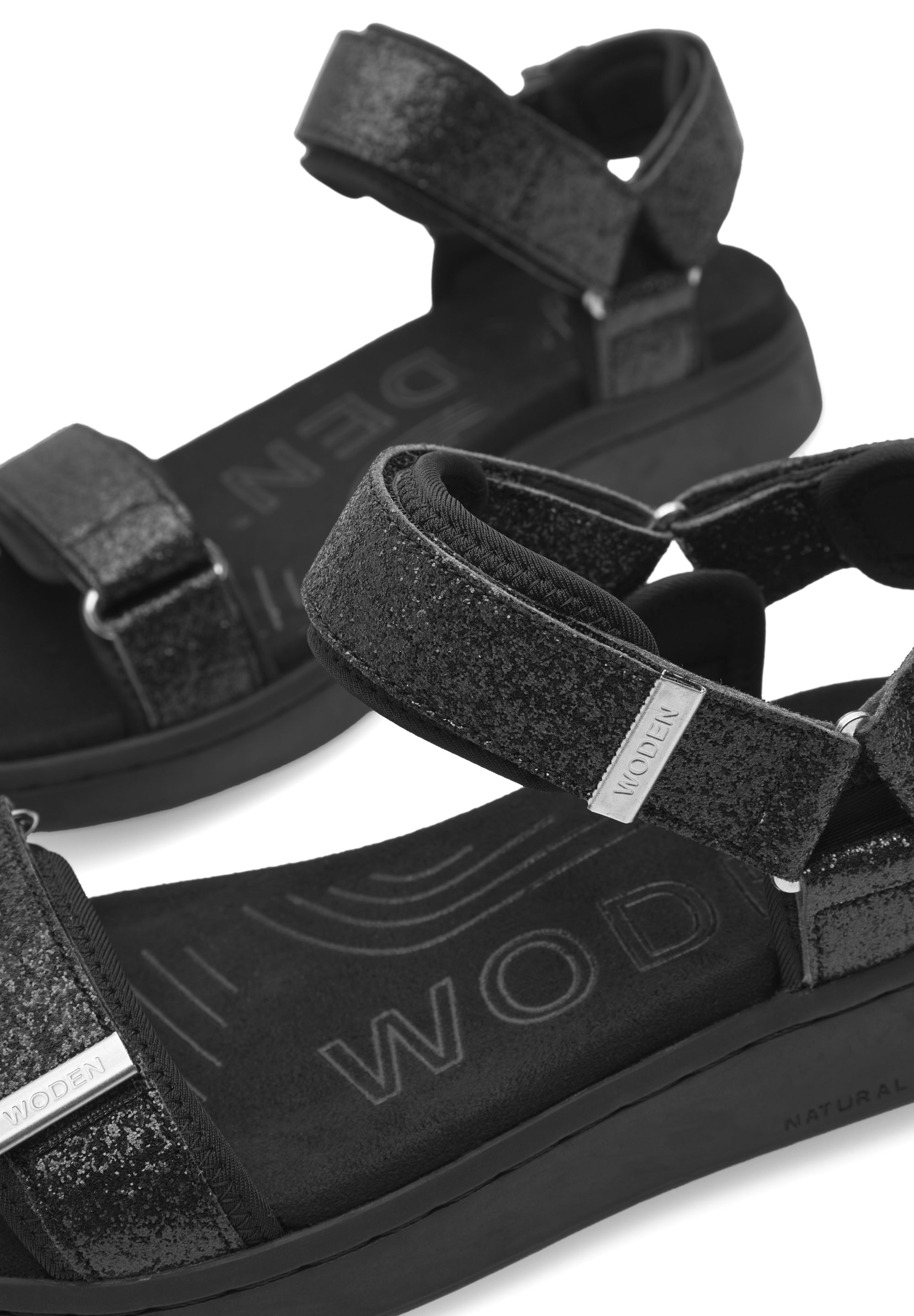 WODEN Line Glitter Sandals 020 Black