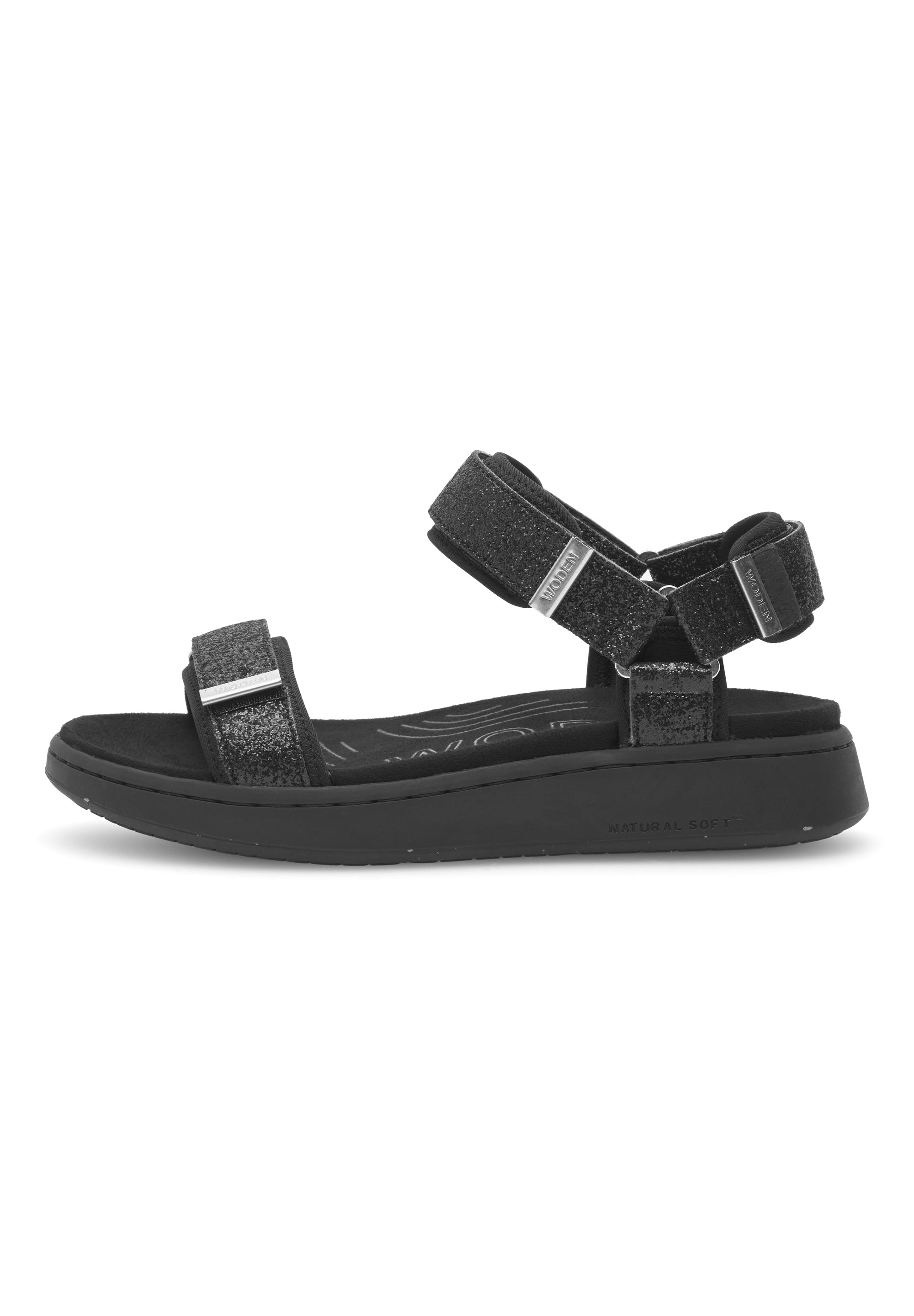 WODEN Line Glitter Sandals 020 Black