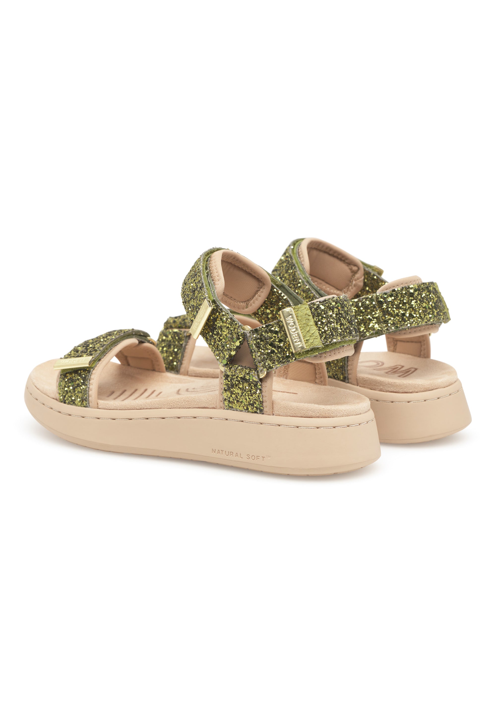 WODEN Line Glitter Sandals 279 Bambus Green
