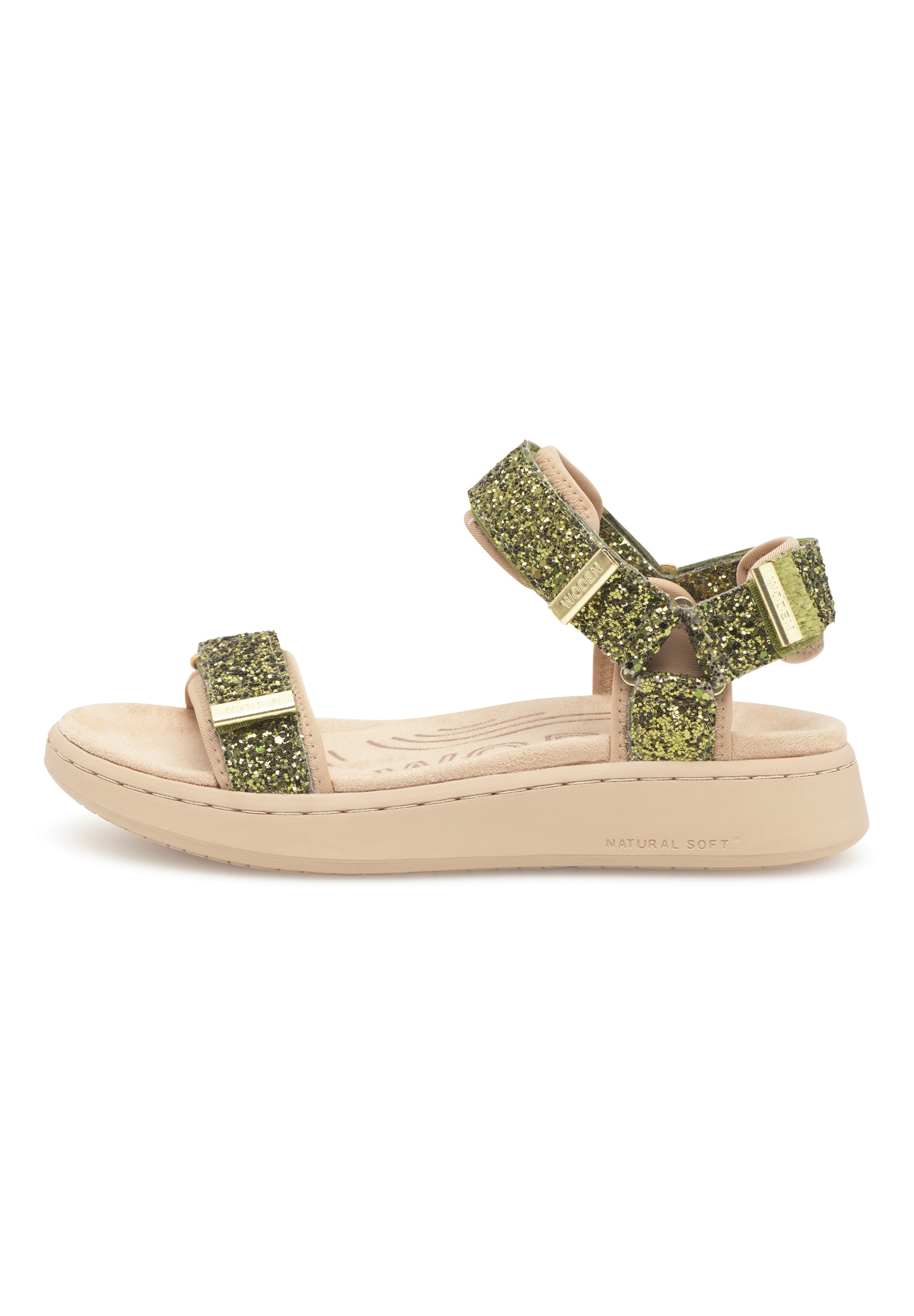 WODEN Line Glitter Sandals 279 Bambus Green