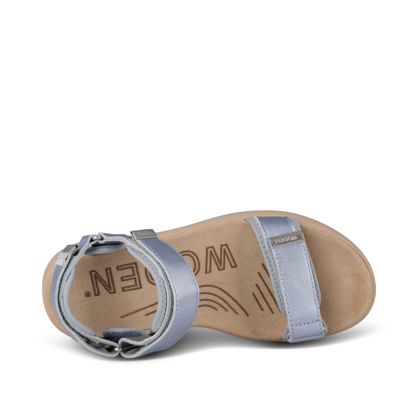 WODEN Line Metallic Sandals 522 Ice Blue