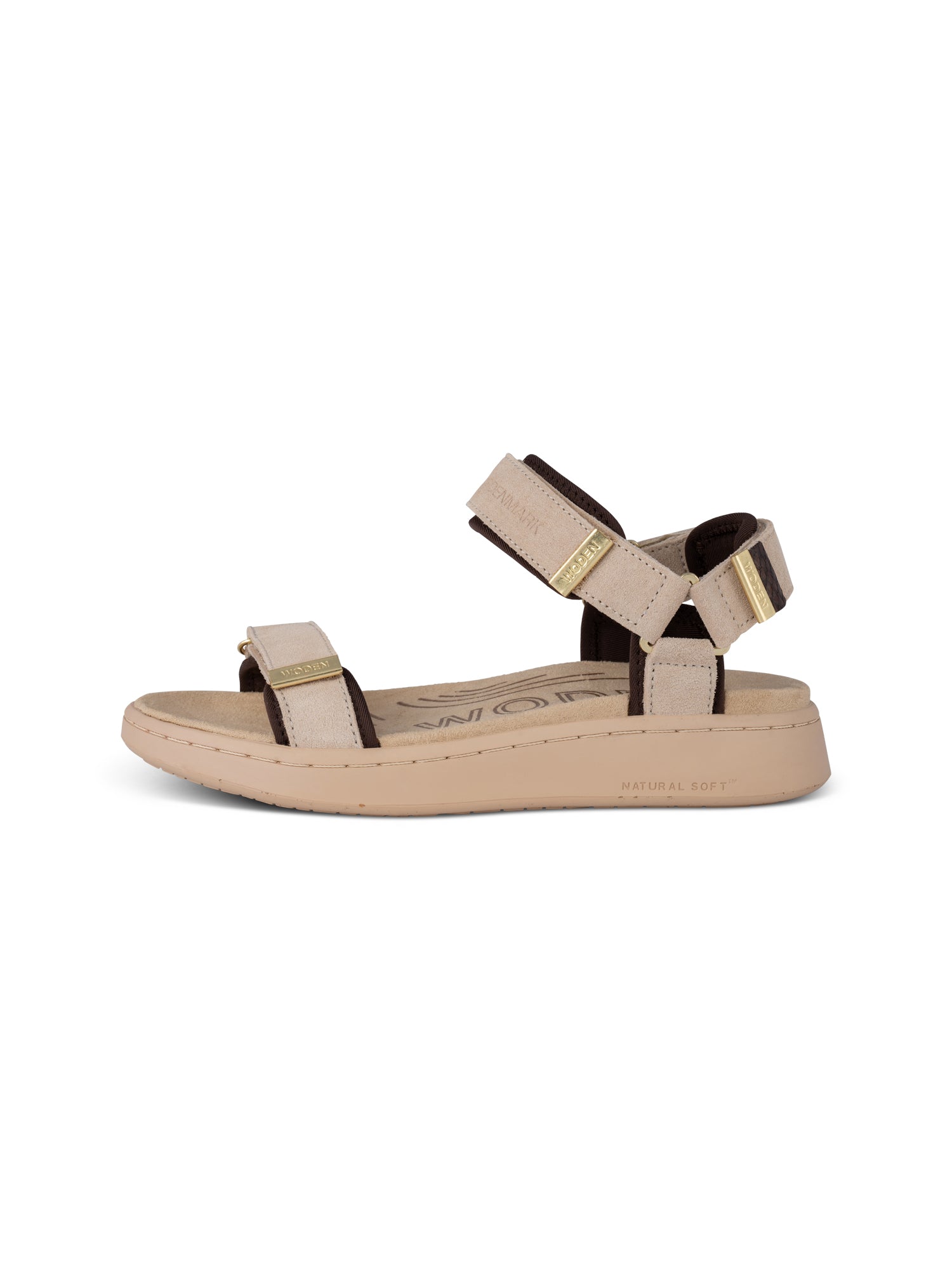 WODEN Line Suede Sandals 852 Coffee Cream