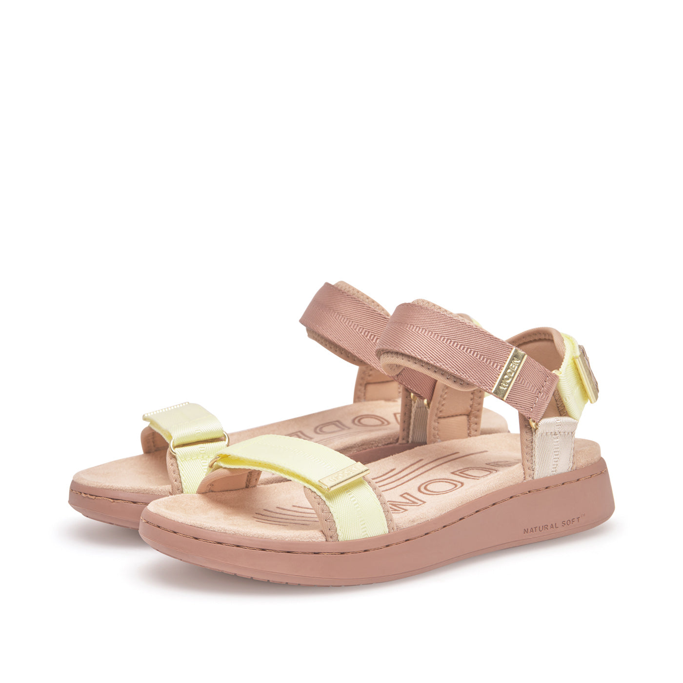 WODEN Line Tricolor Sandals 381 Taupe Multi