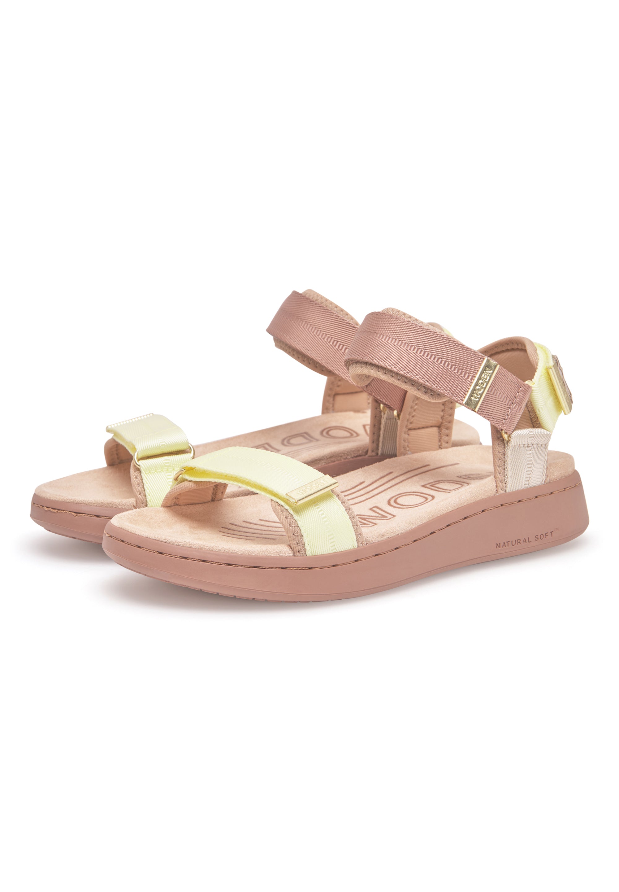 WODEN Line Tricolor Sandals 381 Taupe Multi