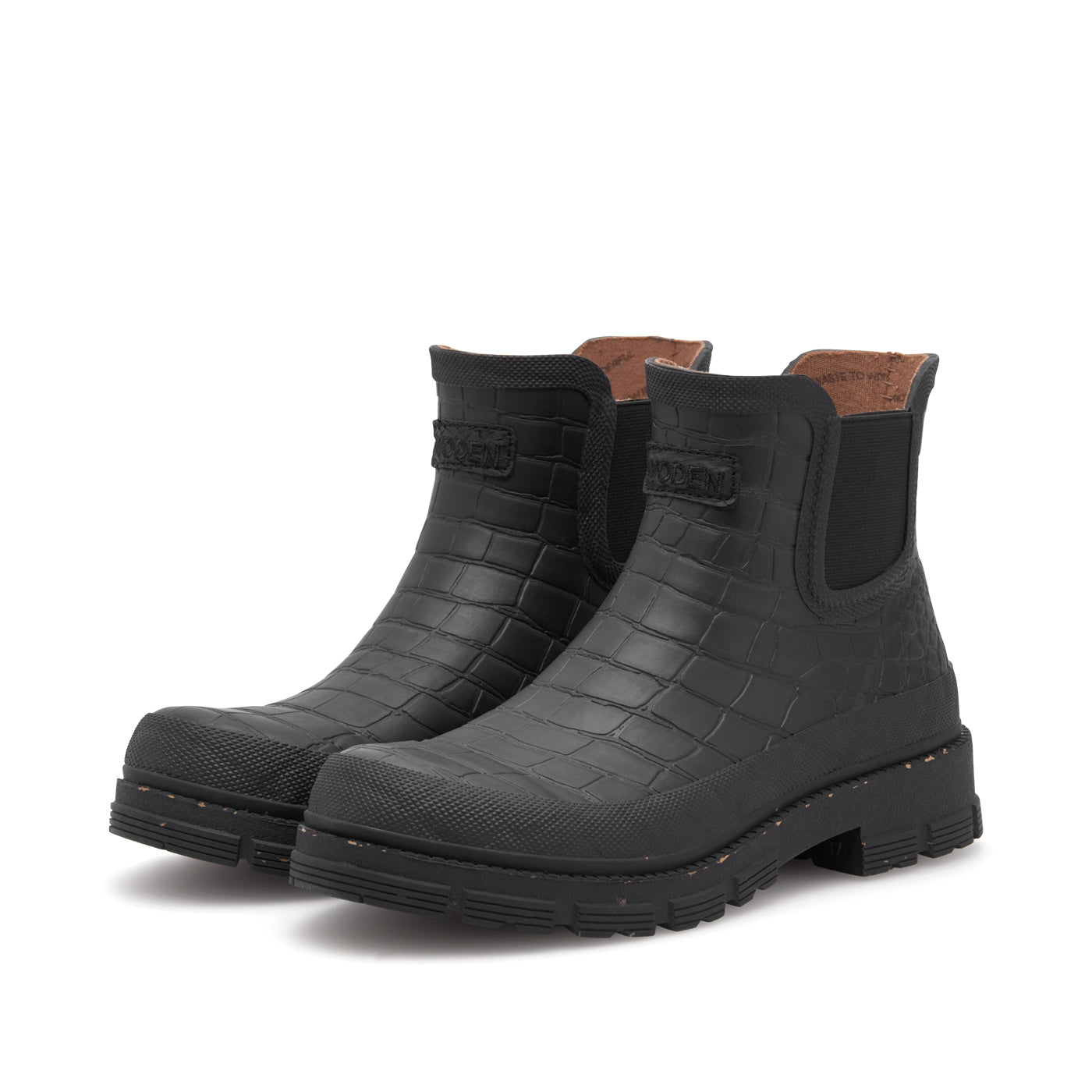 WODEN Liv Croco Waterproof Rubber Boots 020 Black