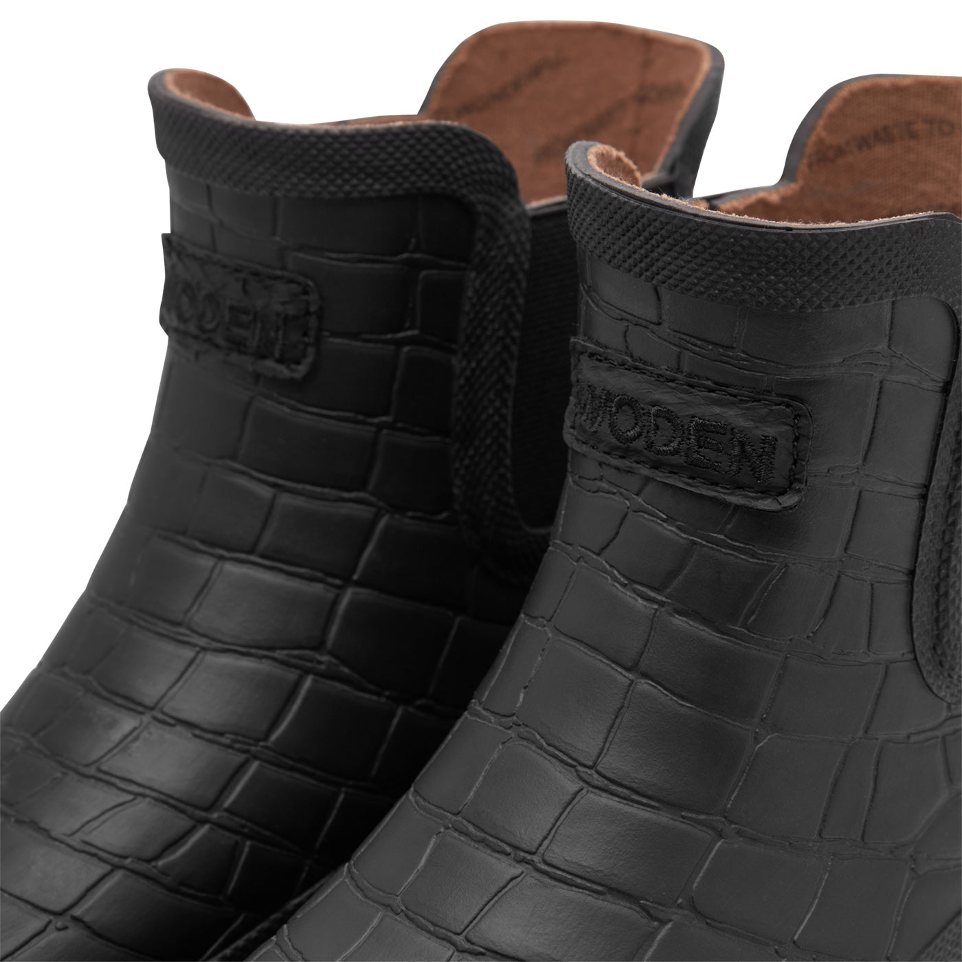 WODEN Liv Croco Waterproof Rubber Boots 020 Black