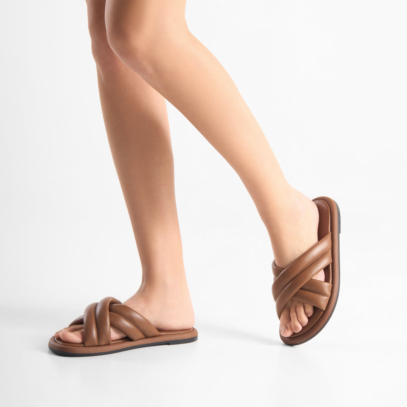 WODEN STB WOMENS Lotta Cross Mule Sandals 052 Tan