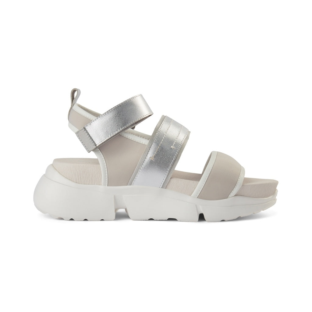 SHOE THE BEAR WOMENS Mala Sandal Flat Sandals 210 SILVER