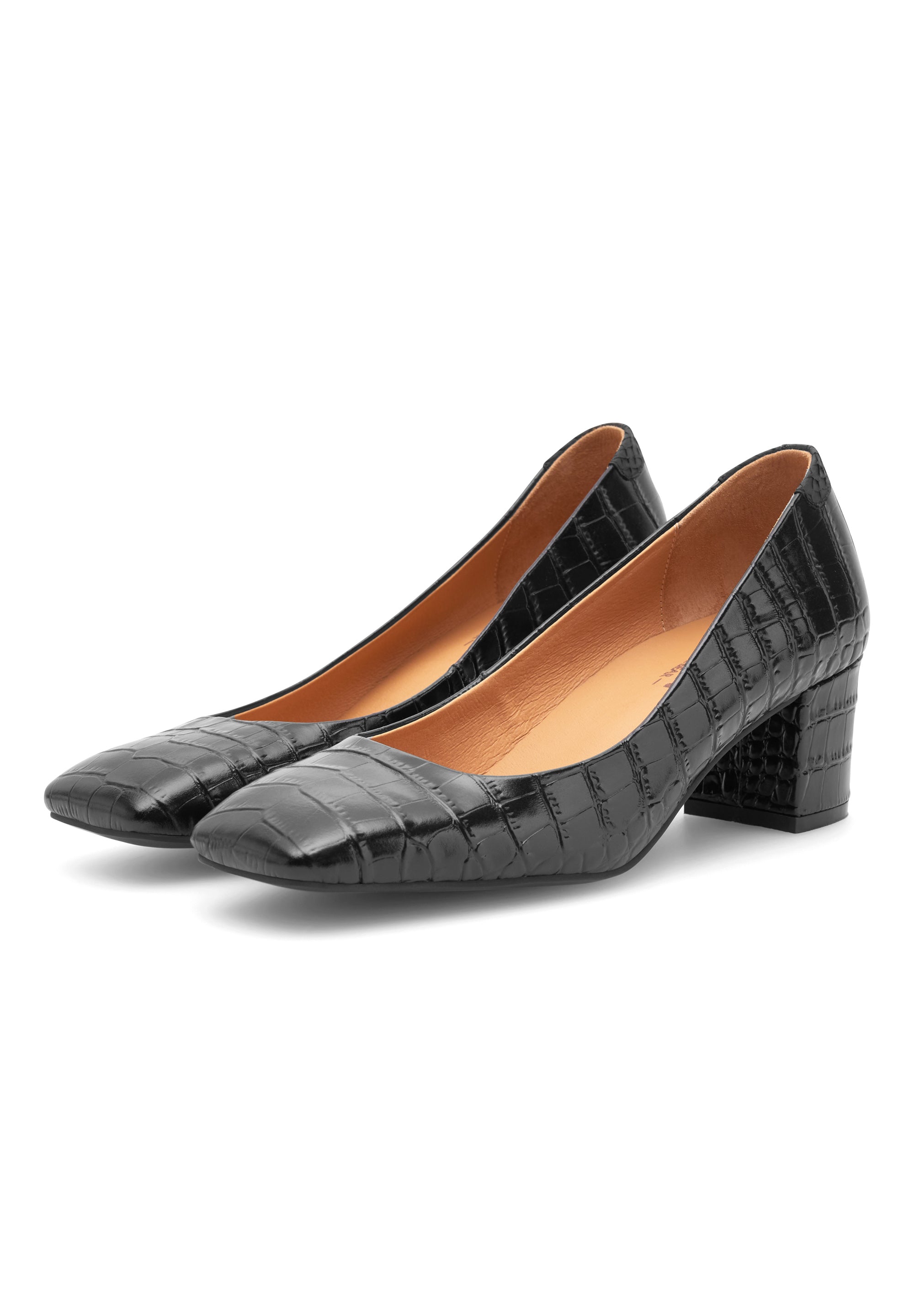 WODEN STB WOMENS Marie Low Croco Heels 020 Black