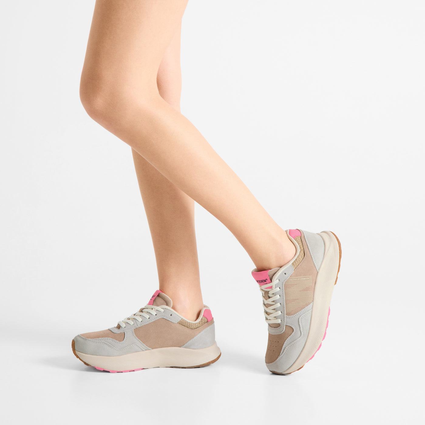 WODEN Mathilde Runner Suede Sneakers 377 Raspberry Multi