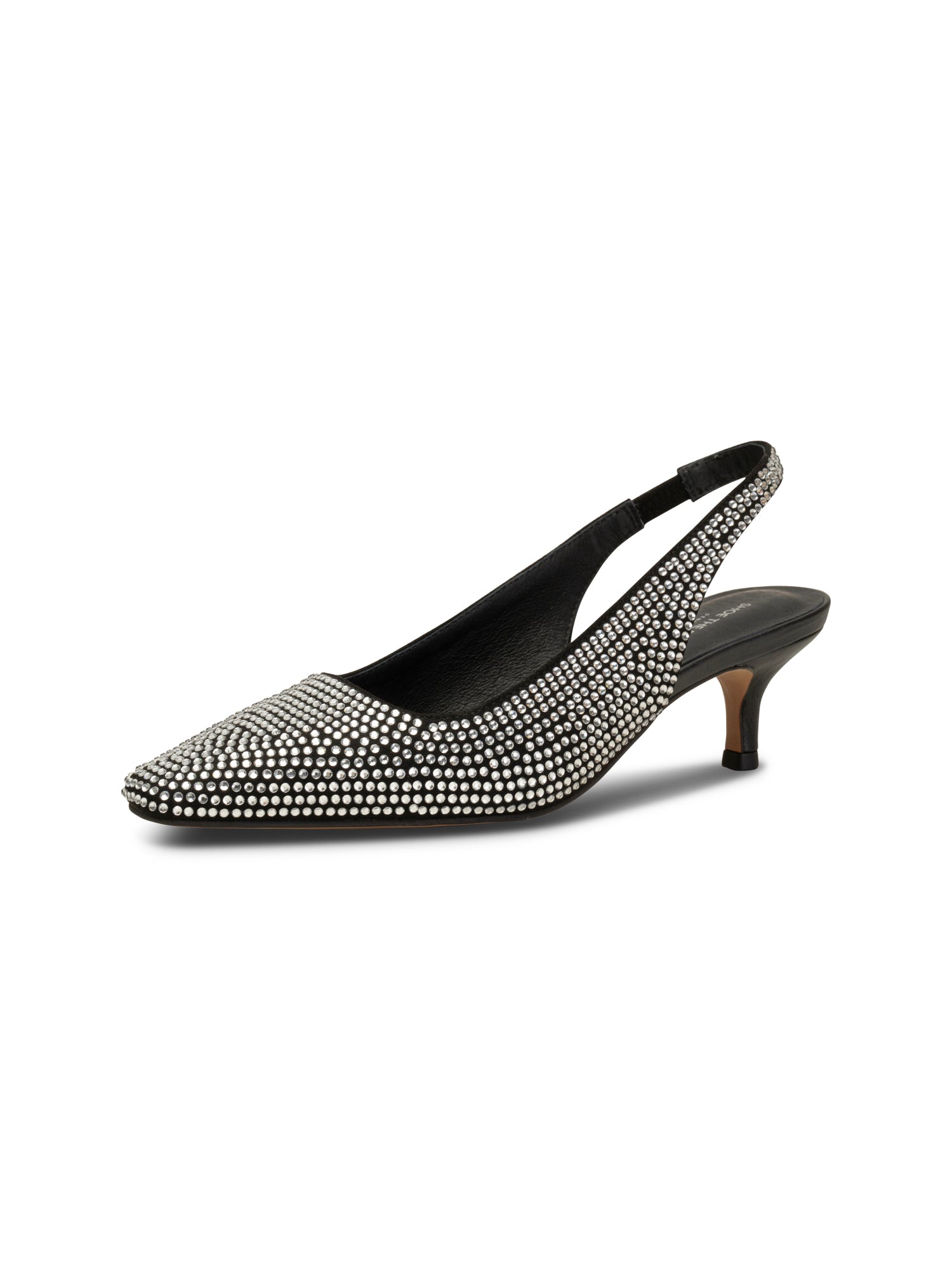 WODEN STB WOMENS Maxine Slingback Crystal Heels 020 Black