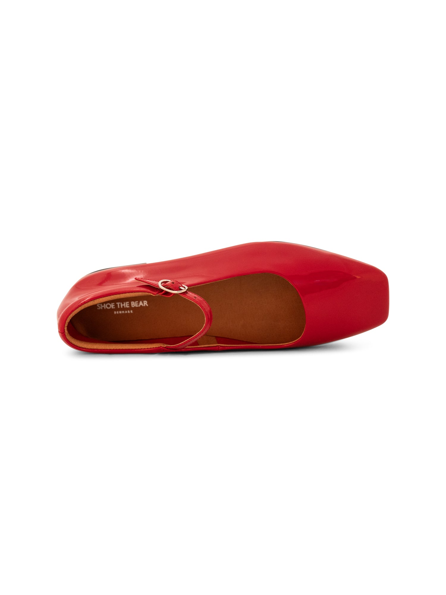WODEN STB WOMENS Maya Patent Ballerina 123 Fire Red