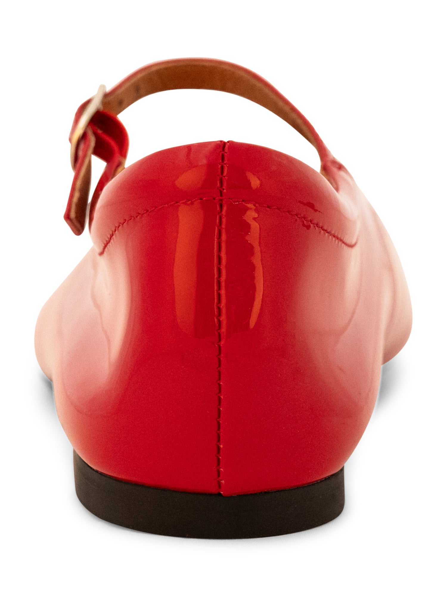 WODEN STB WOMENS Maya Patent Ballerina 123 Fire Red