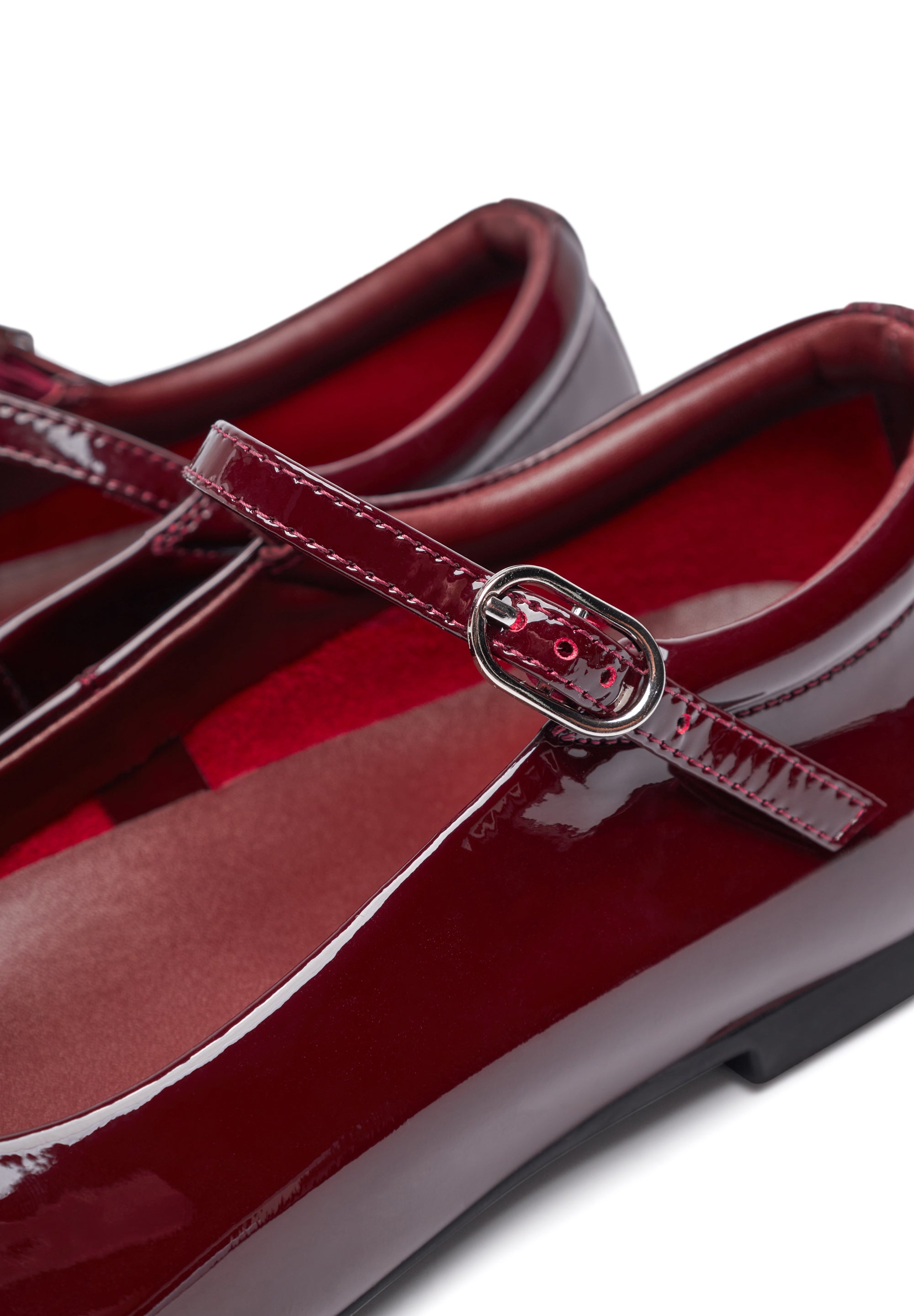 WODEN STB WOMENS Maya Patent Ballerina 248 Cherry