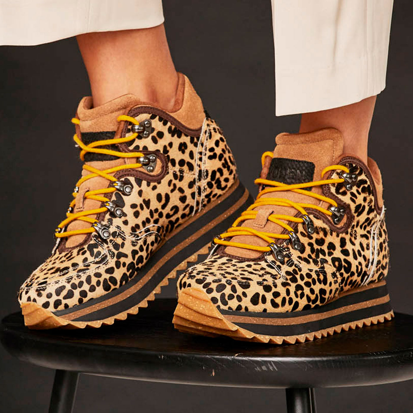 WODEN Mille Animal Plateau Boots 327 Leopard