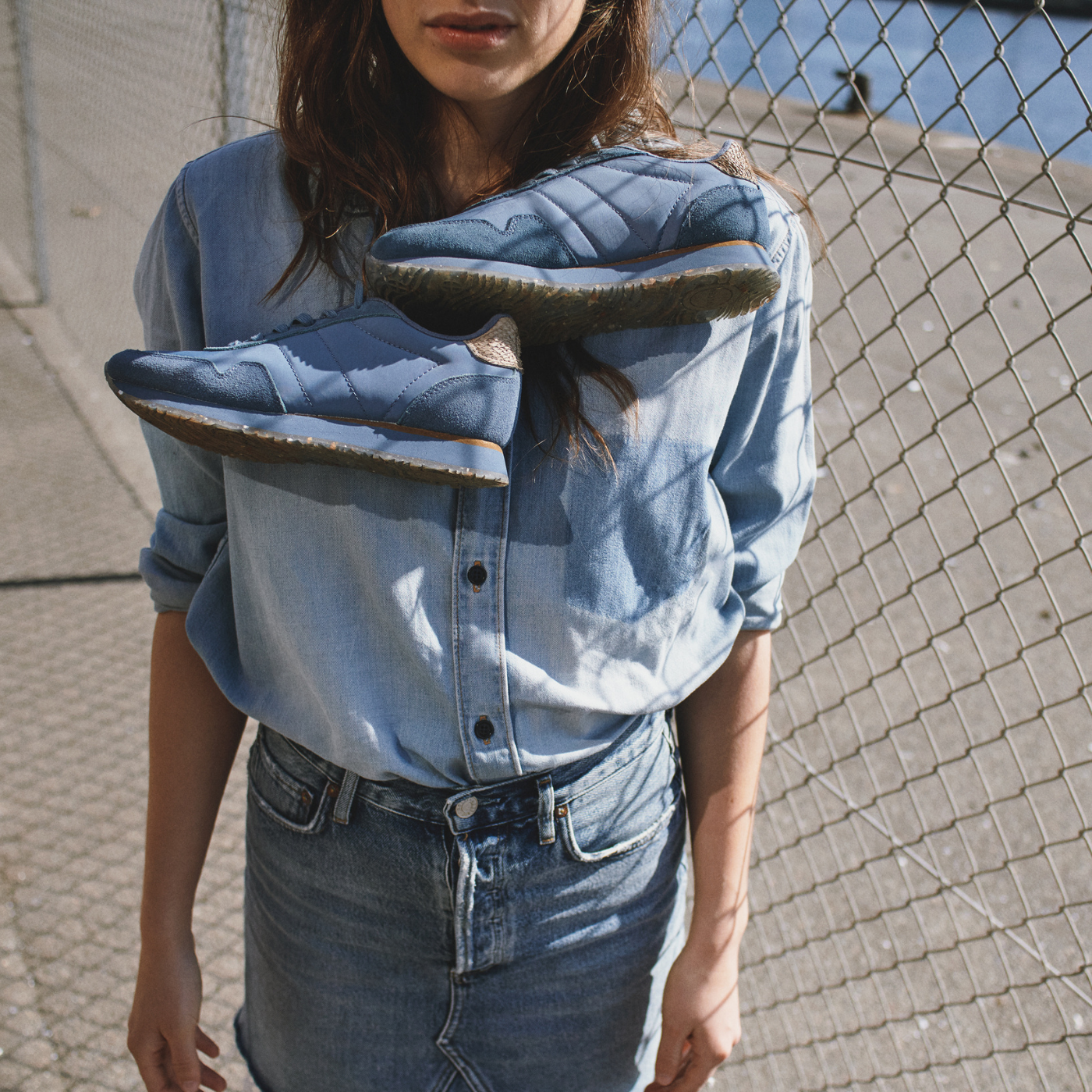 WODEN Nora III Leather Sneakers 773 Vintage Blue