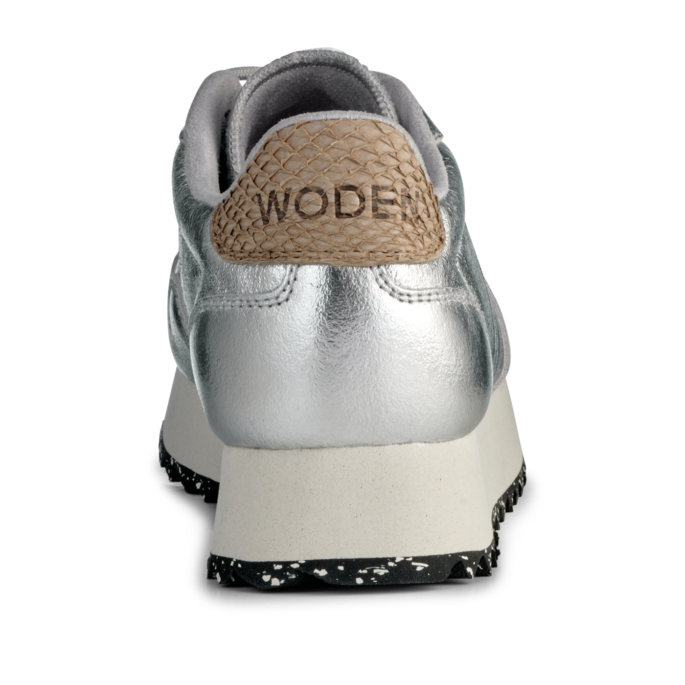 WODEN Nora III Plateau Metallic Leather Sneakers 039 Silver