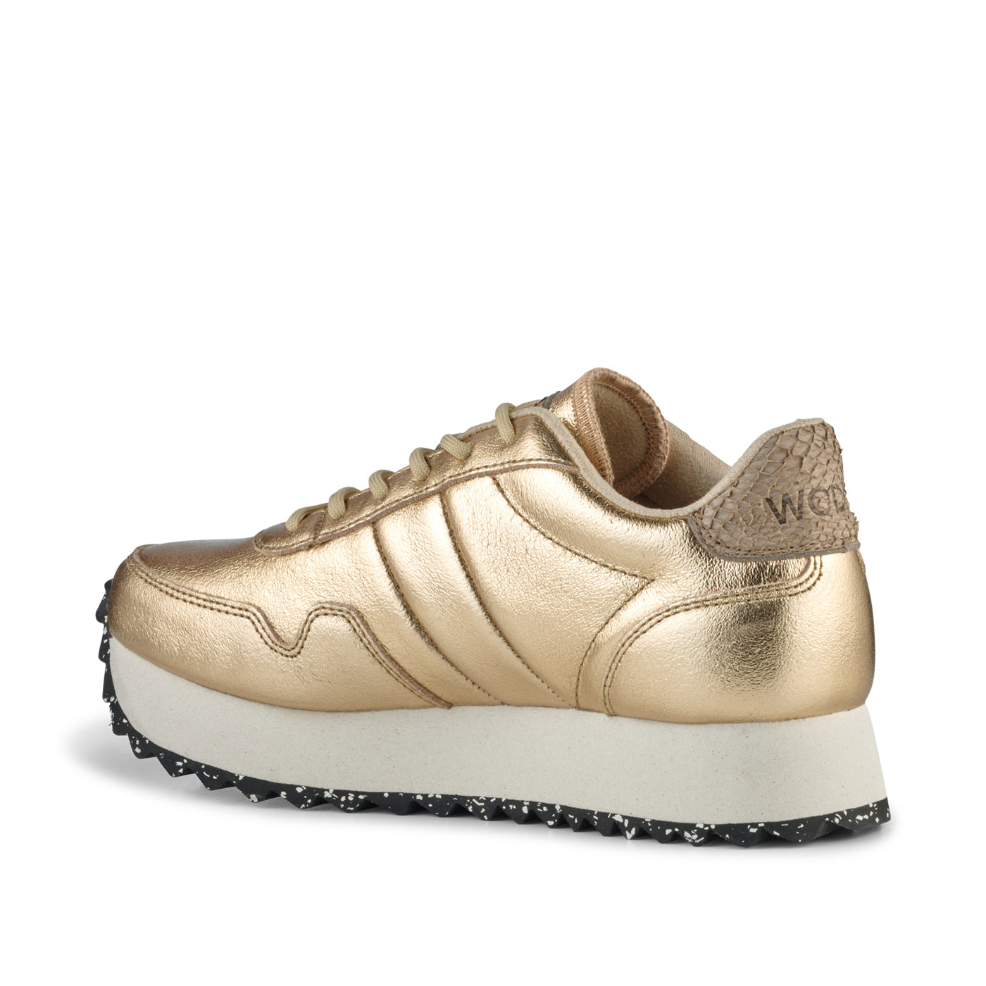 WODEN Nora III Plateau Metallic Leather Sneakers 045 Gold