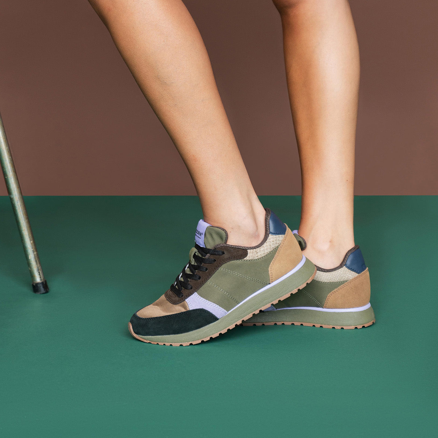 WODEN Ronja Sneakers 214 Dark Olive/Orchid